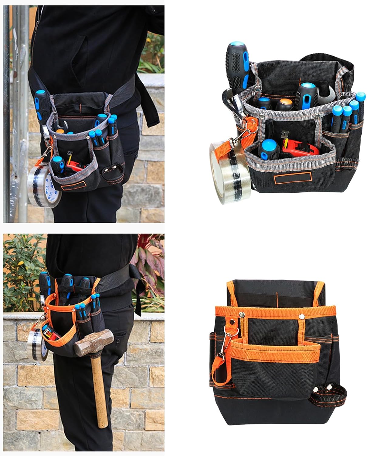  Sac à Outils Multifonction Avec Plusieurs Poches, Ceinture à Outils Réglable En Tissu Oxford Pour Une Organisation Efficace Des Outils, Ceinture En Tissu Oxford Avec Ajustement Réglable, Plusieurs