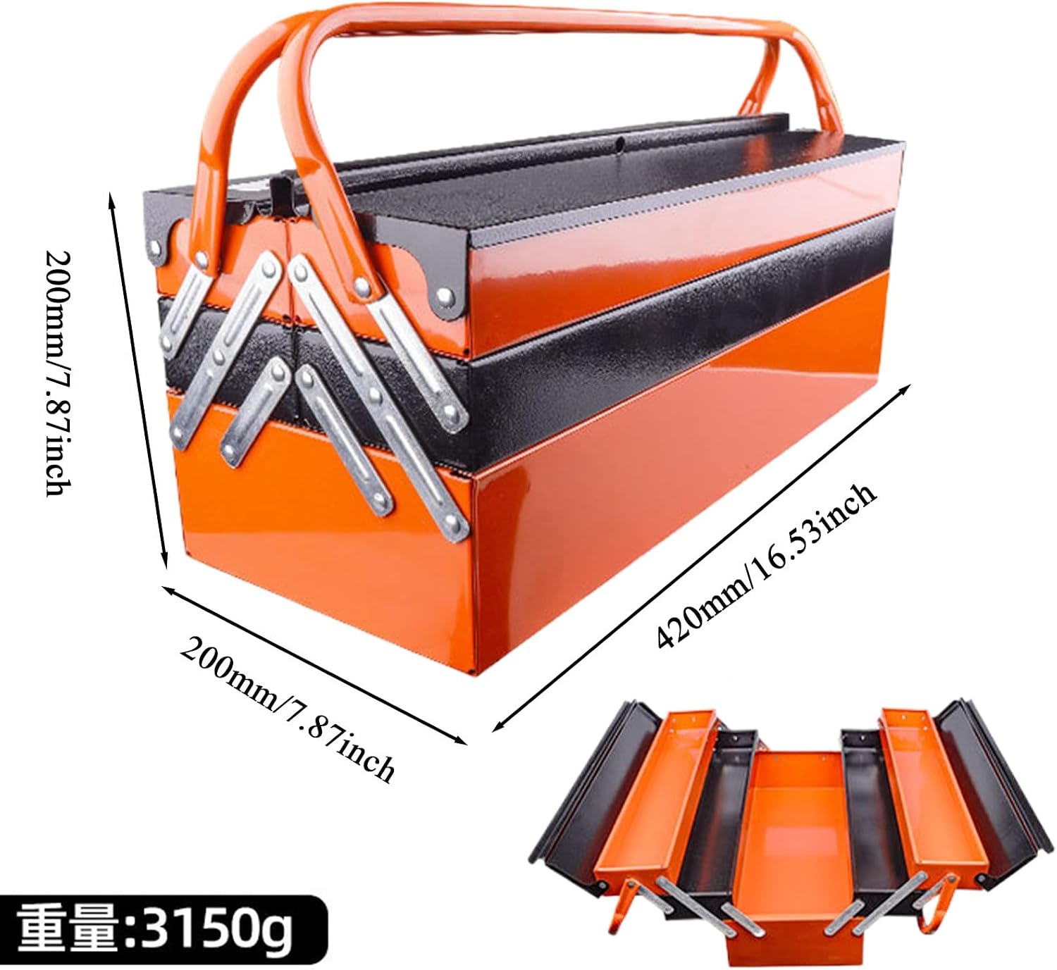 GENERIC Boîte à Outils Pliable Portable, Résistante à La Rouille, Durable, Design Multifonction Peu Encombrant, Taille Compacte, Idéale Pour Le Bureau, Le Garage, La Maison
