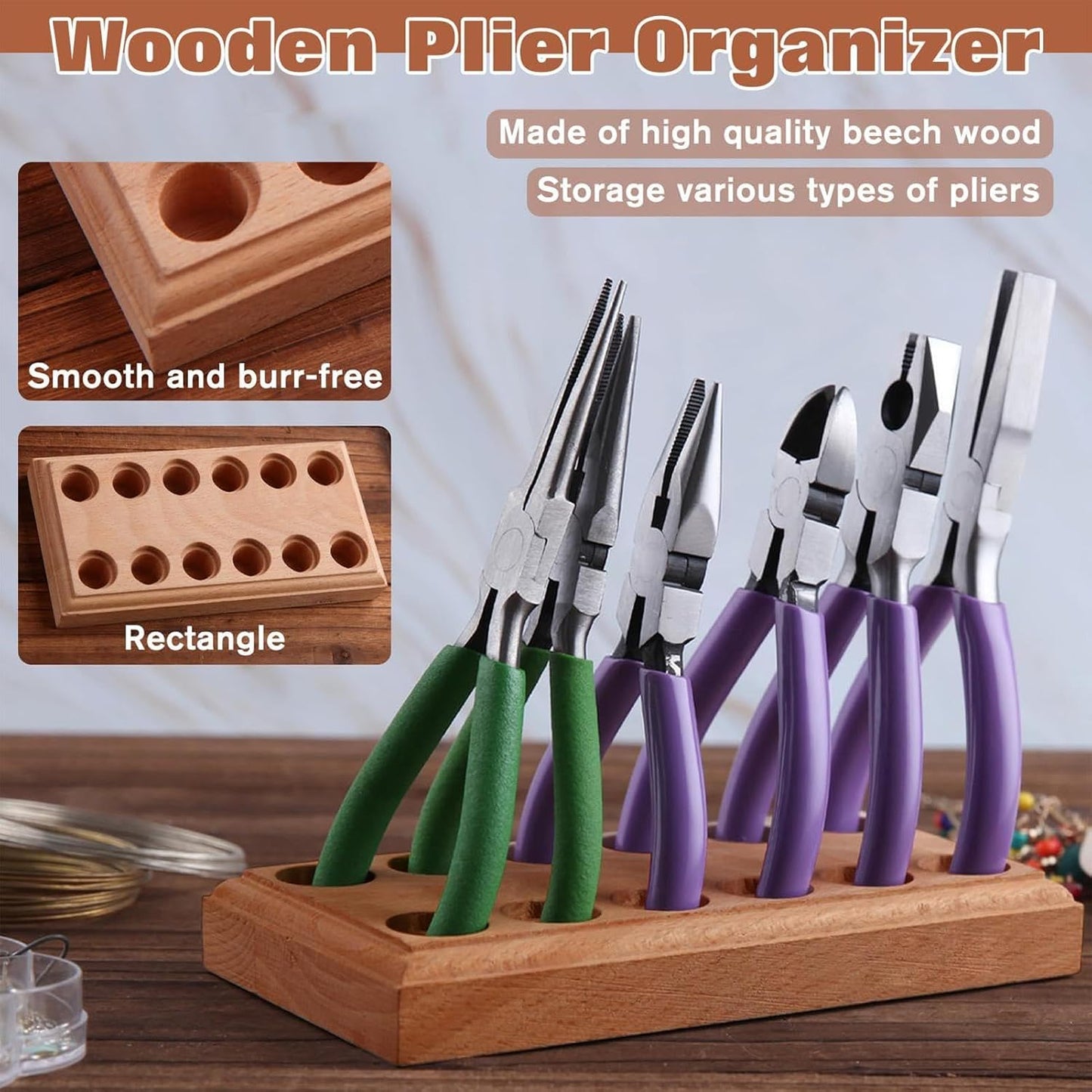 GENERIC Porte-pinces – Support De Rangement Pour Pinces Multi-fentes, Organiseur D'outils De Perlage Robuste Avec Design Vertical, Accessoire D'atelier Pour Travaux De Construction Et De Mécanique