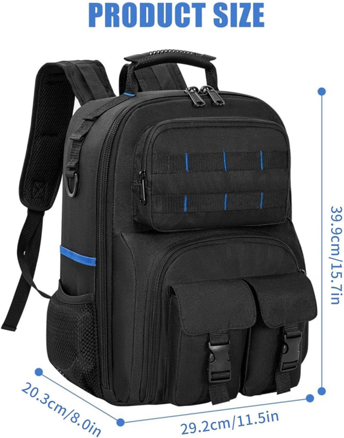 GENERIC Sac à Dos à Outils Robuste – Sac De Rangement à Base Rigide Pour équipement De Travail | Organiseur Multi-poches Avec Structure Renforcée, Technicien électricien Pour La Construction De Plombiers