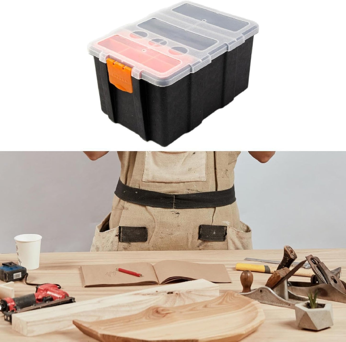  Boîte à Outils Pour Composants électroniques - Boîte De Rangement - Quincaillerie - Petite Boîte à Outils - Rangement Pour Visserie - Kit De Réparatio, 13.5 X 20 X 12 Cm
