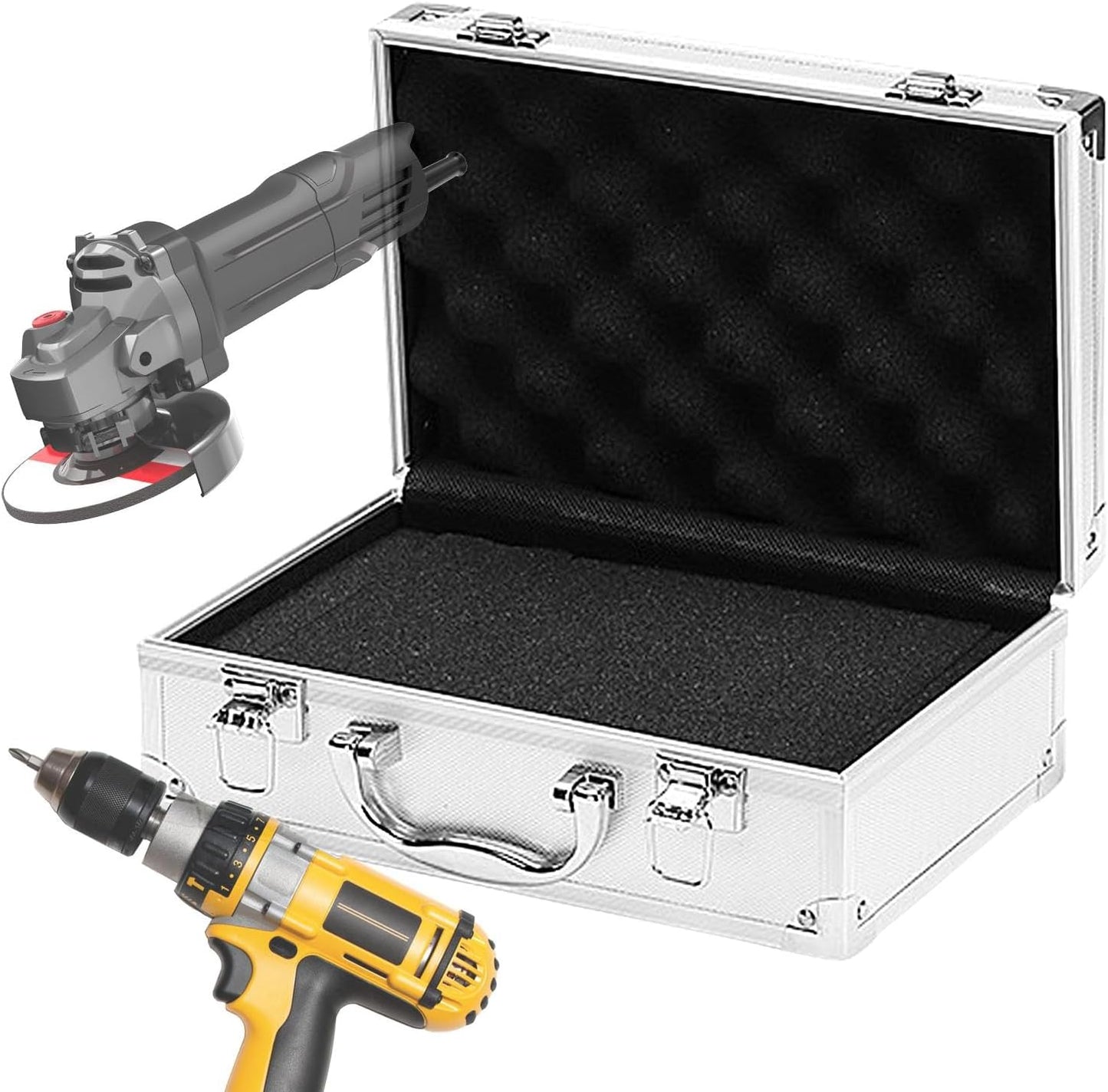 GENERIC Boîte à Outils En Métal, Petite Boîte à Outils, Organiseur De Rangement Carré, Boîte à Outils Avec Doublure En éponge, Boîte De Rangement Pour Bijoux, Montres, Cosmétiques, Boîte De Rangement En Métal
