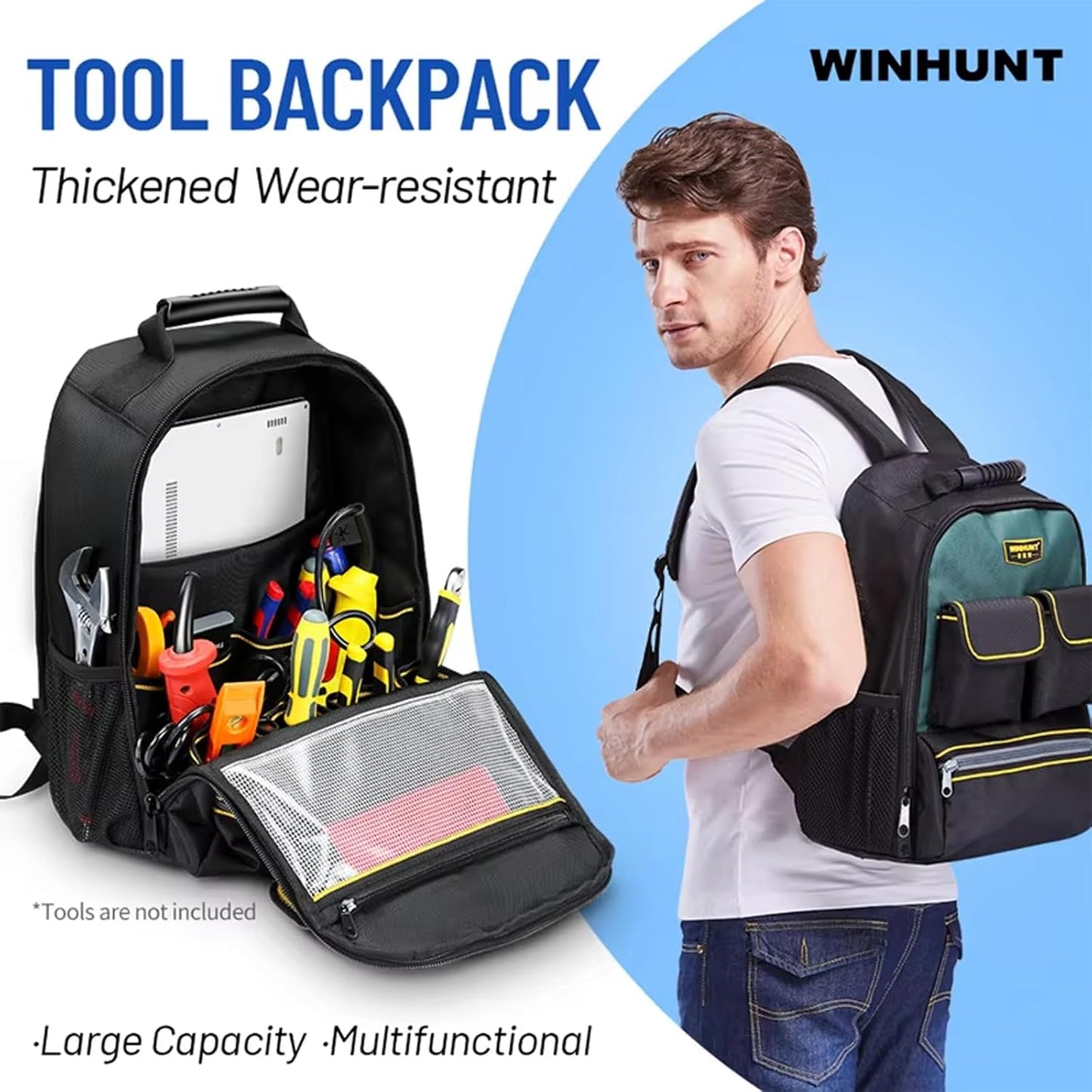  Sac à Dos à Outils Multi-poches Pour électriciens, Techniciens Et Techniciens En Tissu Oxford Résistant à L'usure Sac à Bandoulière Organisateurs Transporteurs
