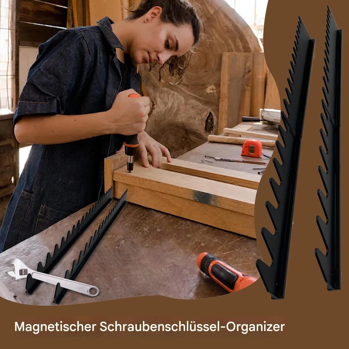  Porte-clé Magnétique - Support Mural - Dispositif De Rangement Robuste Pour Tiroirs Dans Les Ateliers, Garages, Ménages