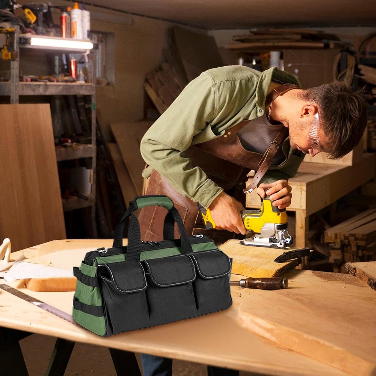 GENERIC Sacs à Outils Pour Homme | Organiseur Portable Robuste Avec Fermeture éclair, Pour Homme, Mécanicien, électricien, Charpentier, Garage, Réparation De Voyage, Tournevis, Clés, Forets