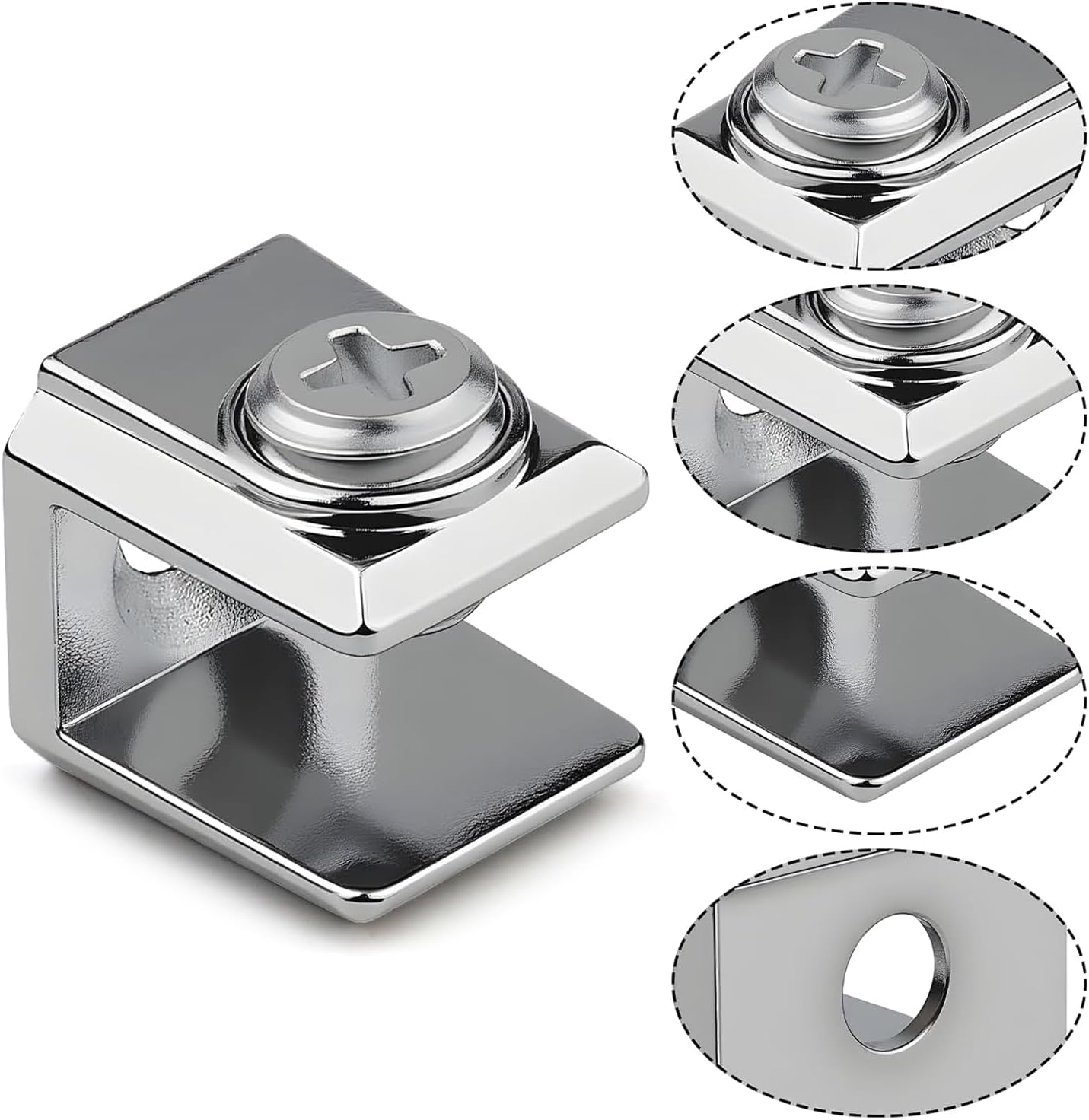  Clip En Verre Pour Panneau Acrylique De 3 à 8 Mm - Supports Renforcés En Acier Inoxydable - Pour Cloison De Montage