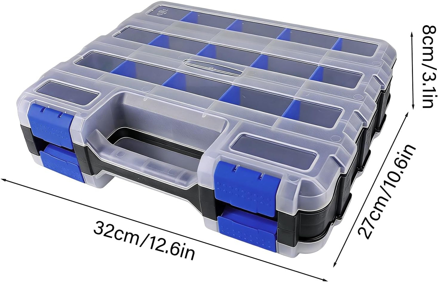 GENERIC Boîte De Rangement Pour Vis – 34 Compartiments Double Face | Boîte à Outils Pour écrous, Boulons, Clous, Bijoux, Articles De Pêche, électroniques, Garage, Atelier, Bureau, Maison