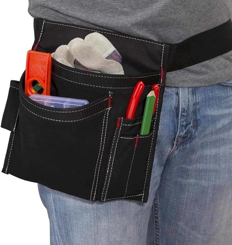  Pochette Porte-Outils À Poches Multiples, Utilitaire Simple Face, Tablier De Travail Ajustable Pour Charpentier, Jardinier, Bricoleur, Ceinture De Travail Résistante