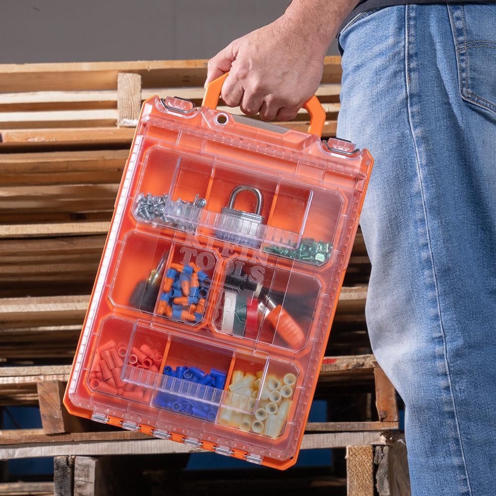  Klein Tools 54810MB MODbox Lot De 4 Bacs De Rechange Modulaires Pleine Ou Demi-largeur Pour Boîtes De Composants Courts, Organiseur De Petites Pièces