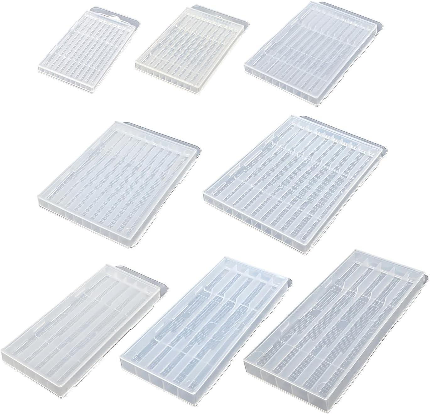  Boîte à Outils Transparente Robuste Avec Fermeture Sûre Et Crochet De Suspension Pour Accessoires, Cloisons Internes Et Crochets De Transport Pour Une Utilisation En Atelier