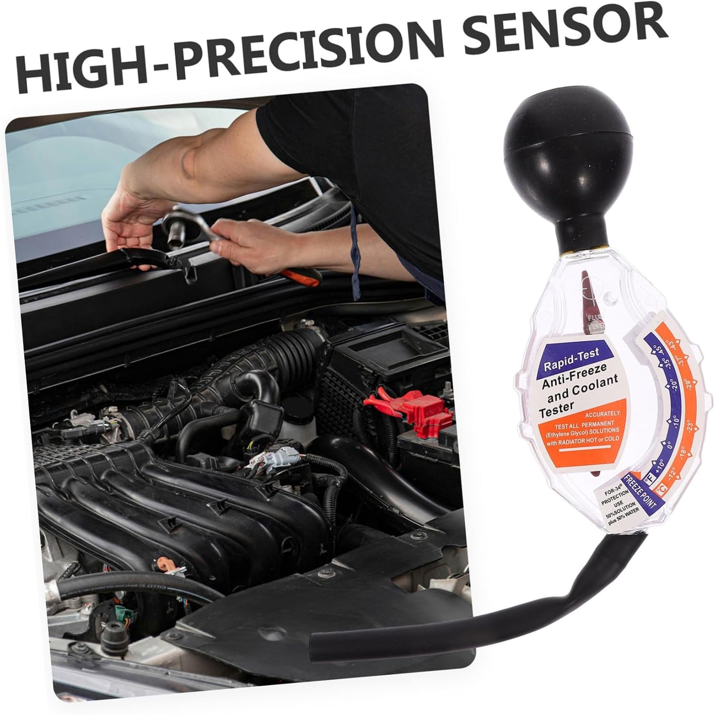  Ciieeo 5 Pièces Testeur De Batterie Radiateur Auto Refroidissement Outil D'antigel Voiture Testeur D'antigel à Cadran Hydromètre Densité Tester Le Densitomètre Antigel Plastique