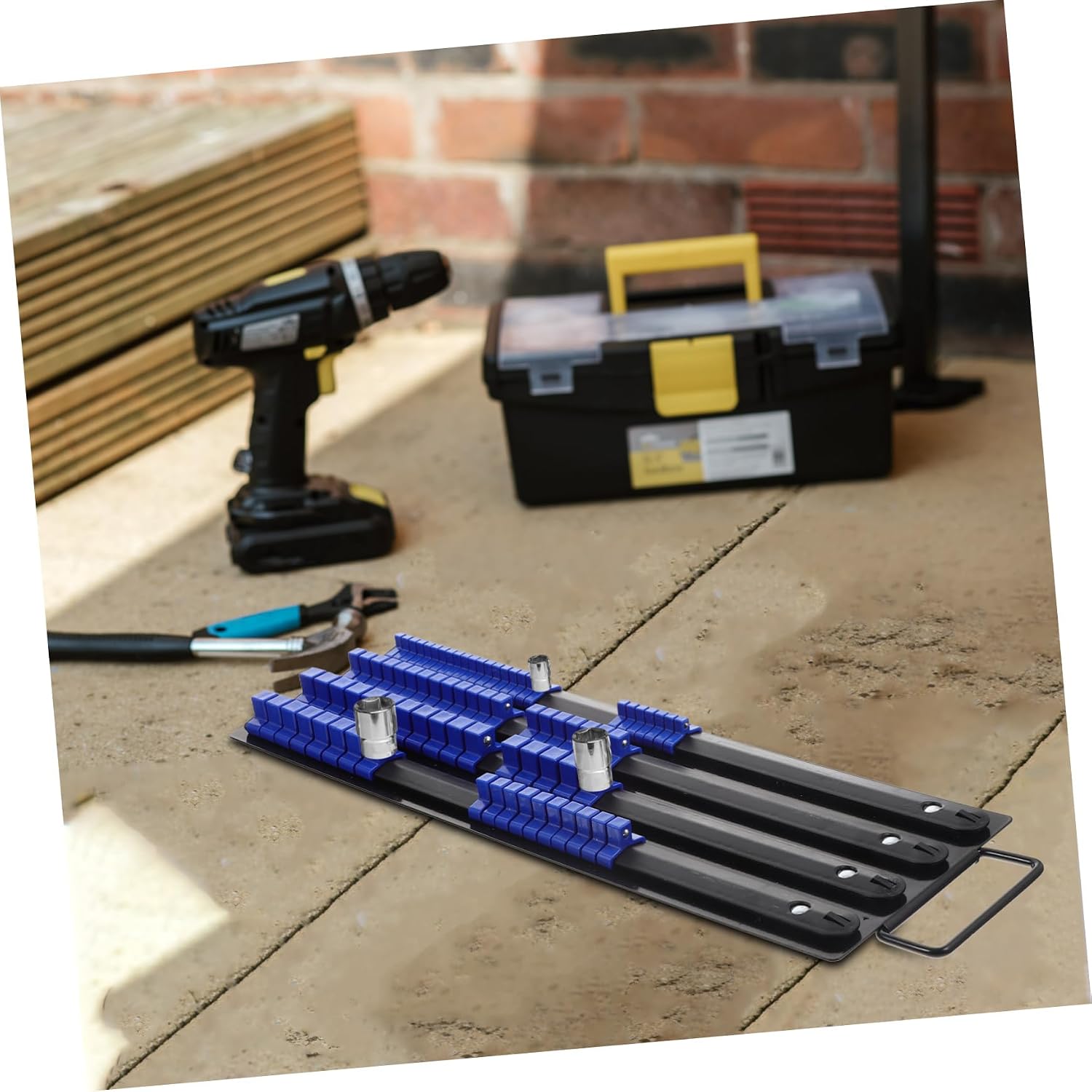  Housoutil Organisateur De Douilles Efficace Support De Rangement En Métal Plateau De Douilles 1/2 3/8 1/4 Kit