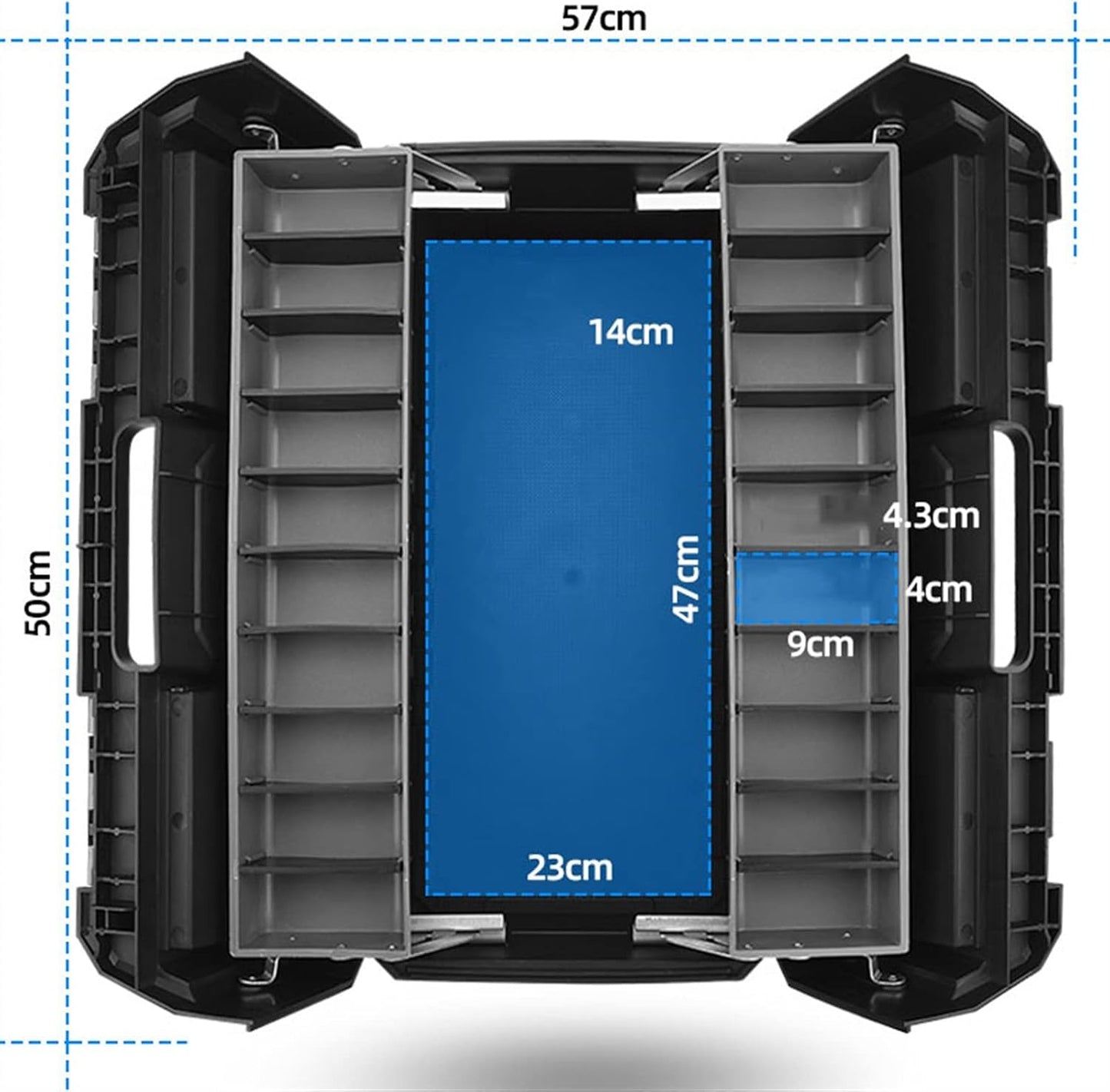 GENERIC Boîte à Outils Multifonctionnelle épaisse, Organiseur De Rangement D'outils Avec Compartiment Réglable, Boîte à Outils Portable Avec Poignée, Idéale Pour La Maison, Le Bureau, Le Garage, La