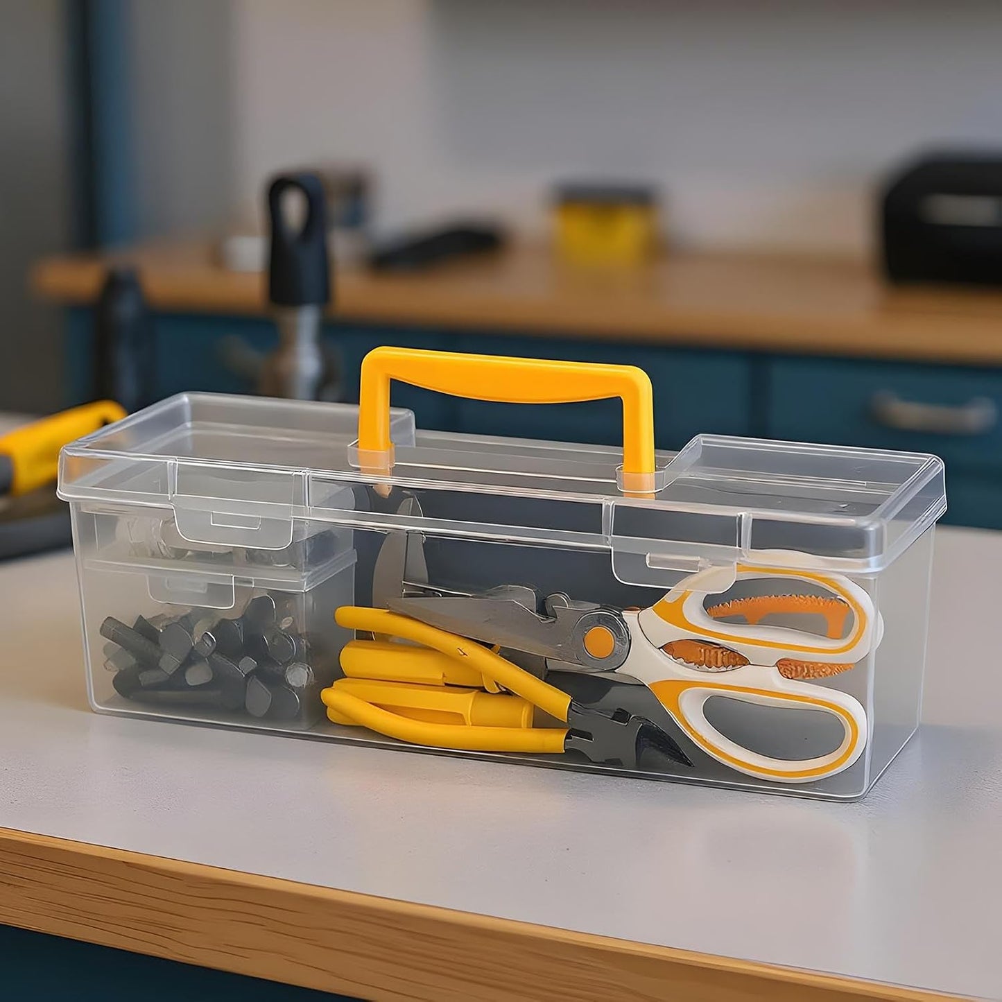  Organisateur De Petite Boîte À Outils | Organisateur De Petits Éléments - Conteneur Transparent À Compartiments Pour Bricolage Électronique Établi Garage