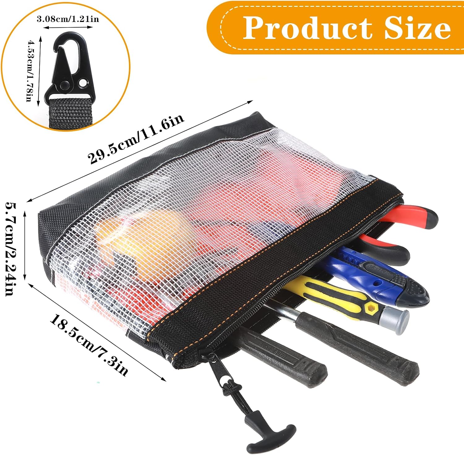  Oruola Lot De 1 Sac A Outils Matériau PVC Transparent,Sac Outils Petite Transparente,Rangement Outils Étanche Et Antistatique Pochette Zippée,Sacs Outils Avec Fermeture Éclair Pour Hommes