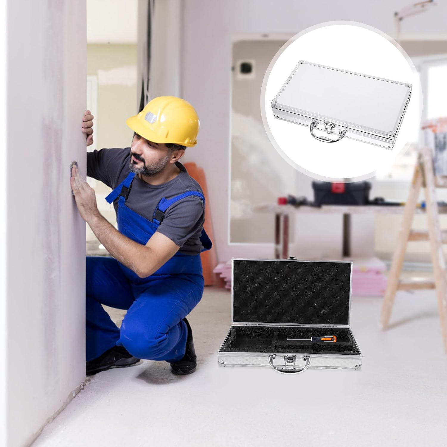  ULTECHNOVO Mallette Portable Légère Et Résistante En Alliage D'aluminium Protection Renforcée, Boîte à Outils Pour Bureau Et Voyage En Extérieur
