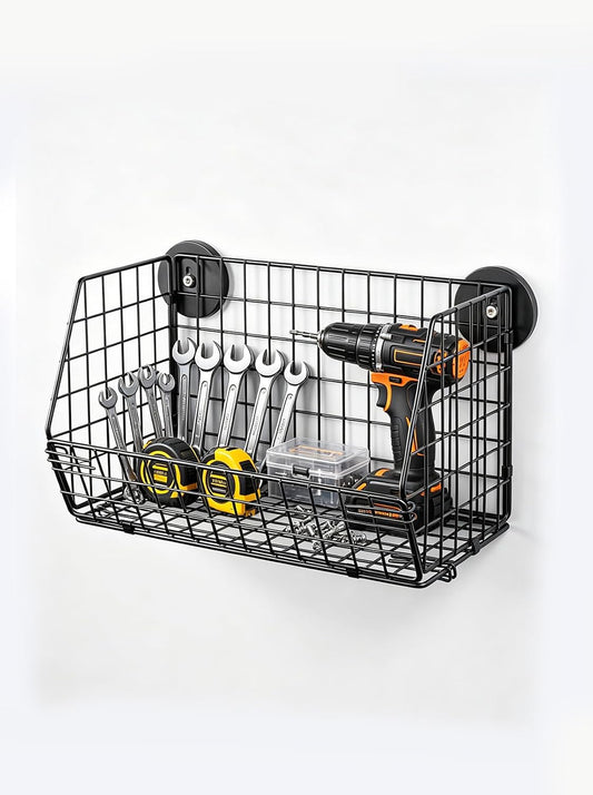  Delobon Paniers Magnétiques, Organisateur D'outils En Panneau Perforé, Panier Magnétique Robuste En Métal Pour Garage, Linge, Cuisine, Atelier, Armoire