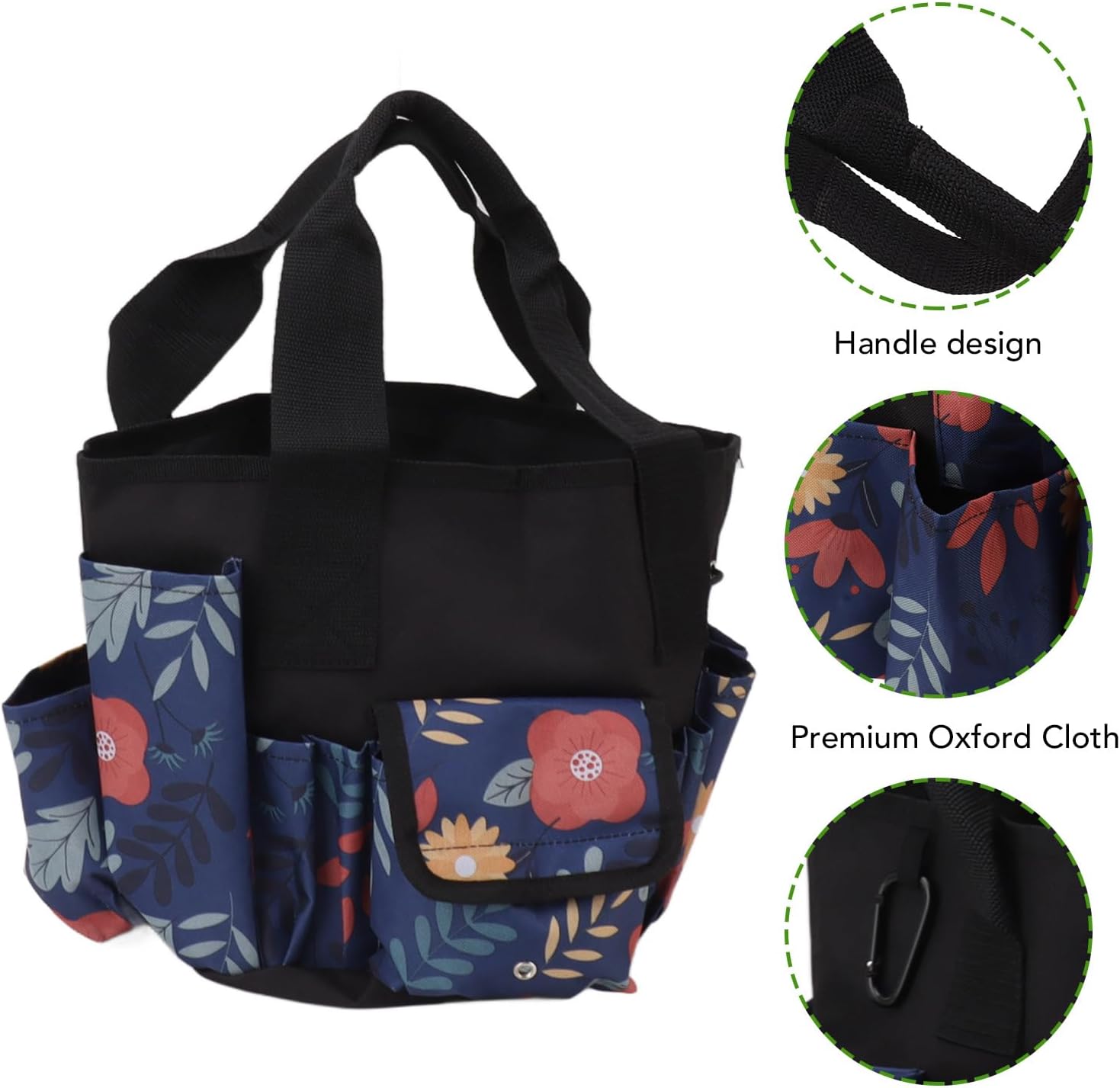  Cocoarm Sac à Outils Seau, Sac à Outils De Jardin En Tissu Oxford 600D Avec Conception Ronde De Grande Capacité, Plusieurs Poches, Sangle Et Poignée Réglables Pour Le Travail Dans La Cour Et Le (Art
