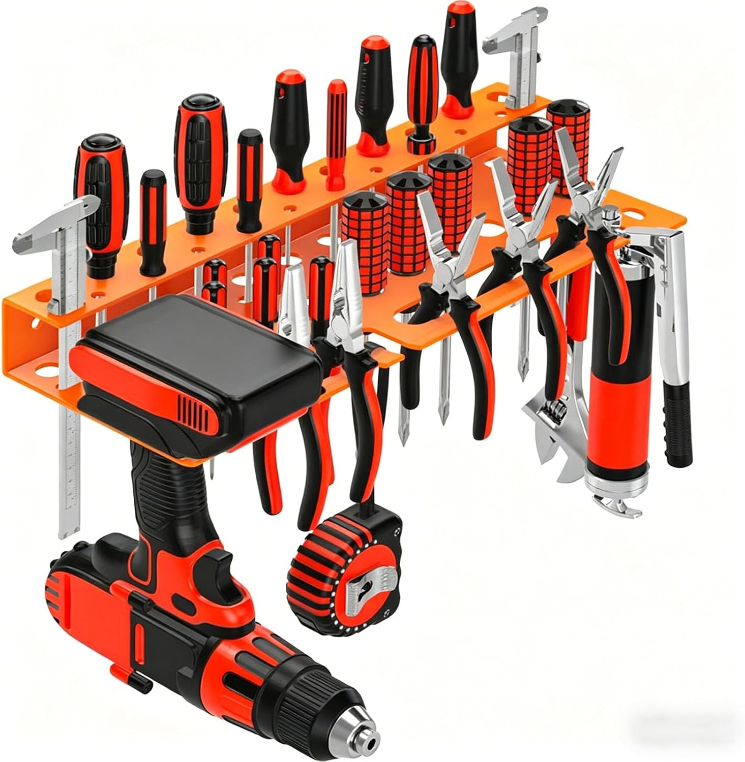  Porte-outils En Acier Solide Avec Séparateurs Réglables Pour Un Espace De Travail Efficace, Boîte De Rangement Antidérapante Pour Outils