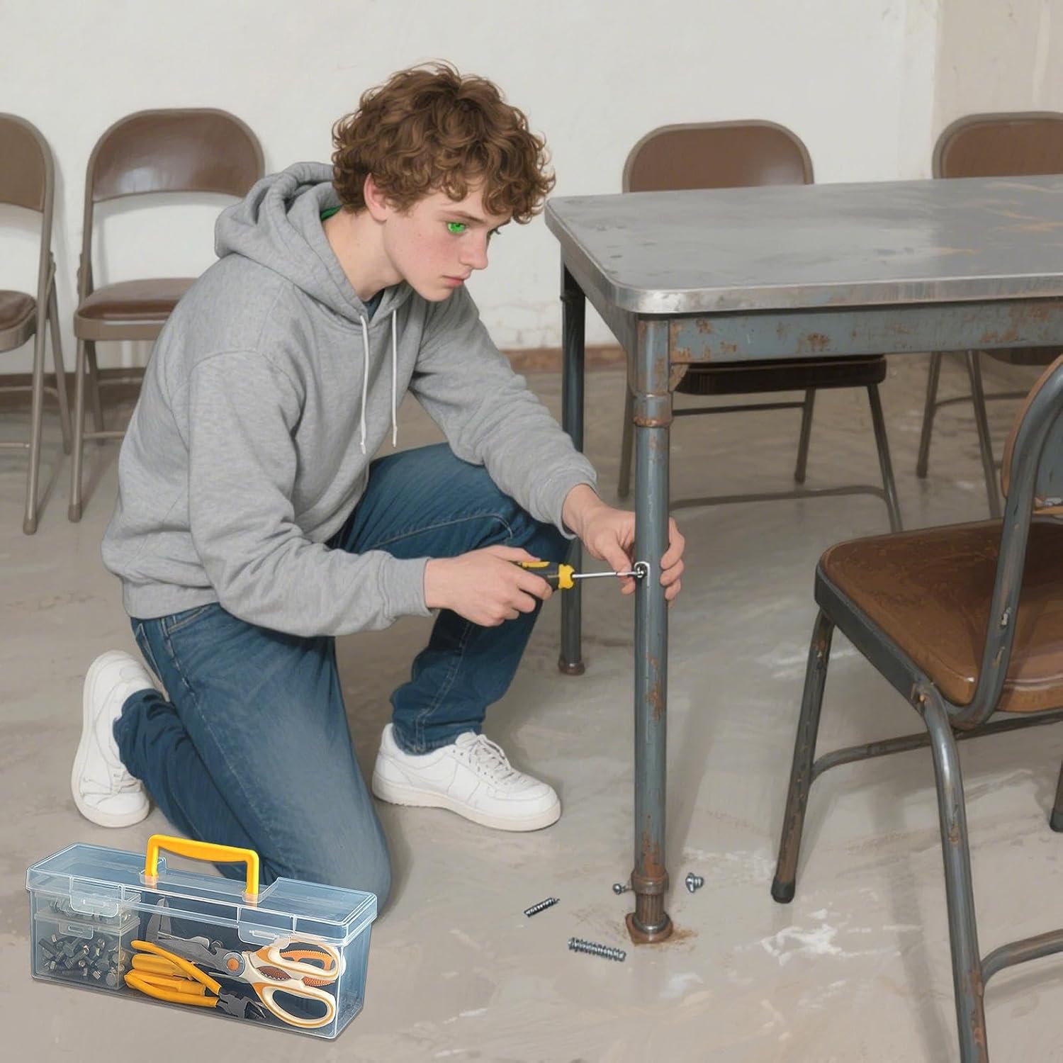  Organisateur De Petite Boîte À Outils | Organisateur De Petits Éléments - Conteneur Transparent À Compartiments Pour Bricolage Électronique Établi Garage