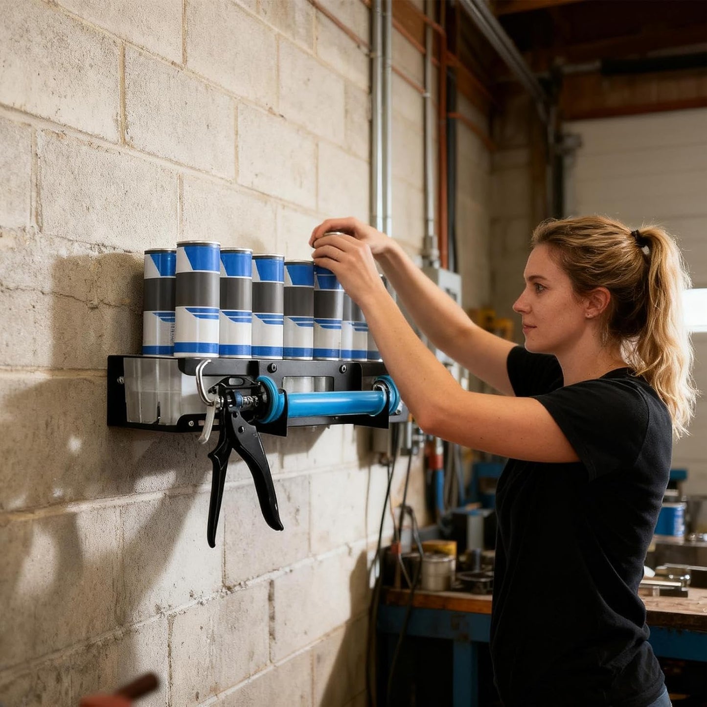 GENERIC Support De Rangement Mural à 12 Emplacements Pour Outils De Calfeutrage à La Main | Pour Salon, Dortoir, Atelier De Réparation à Domicile