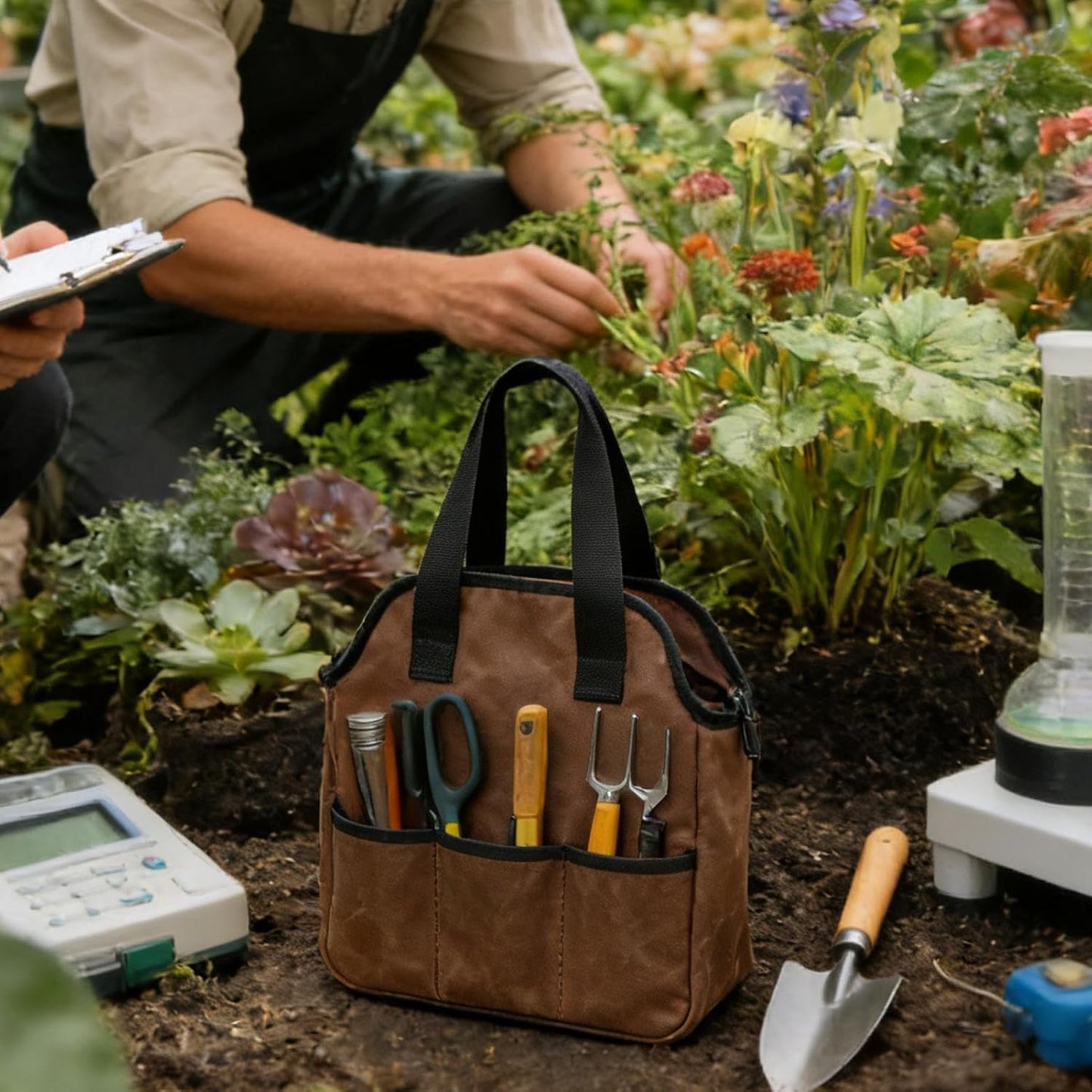  Sacs à Outils En Toile, Fourre-tout De Rangement, Sac En Toile Cirée, Transport De Grande Capacité, Organisateur De Projet D'atelier, Porte-outils De Menuiserie, Sac Utilitaire Durable Pour Hommes, Pa