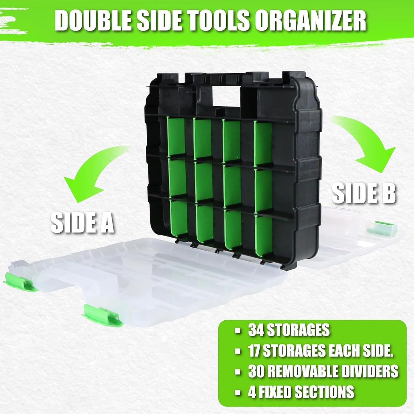  Boîte à Outils à 34 Compartiments - Boîte De Rangement Pour Vis - Pièces Métalliques - Outils De Réparation - Tournevis - Petites Pièces - Boîtes De Rangement Avec Compartiments