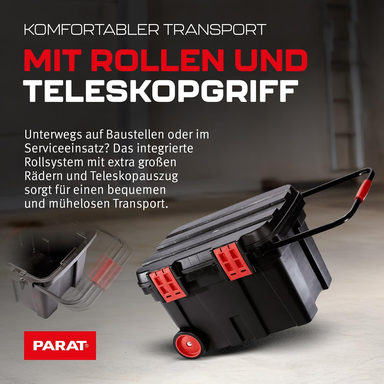  Parat Valise Spéciale PROFI-LINE KingSize (taille XXXL / Conteneur à Outils Enroulable / Boîte à Outils Noire, Sans Outils) 5814500391