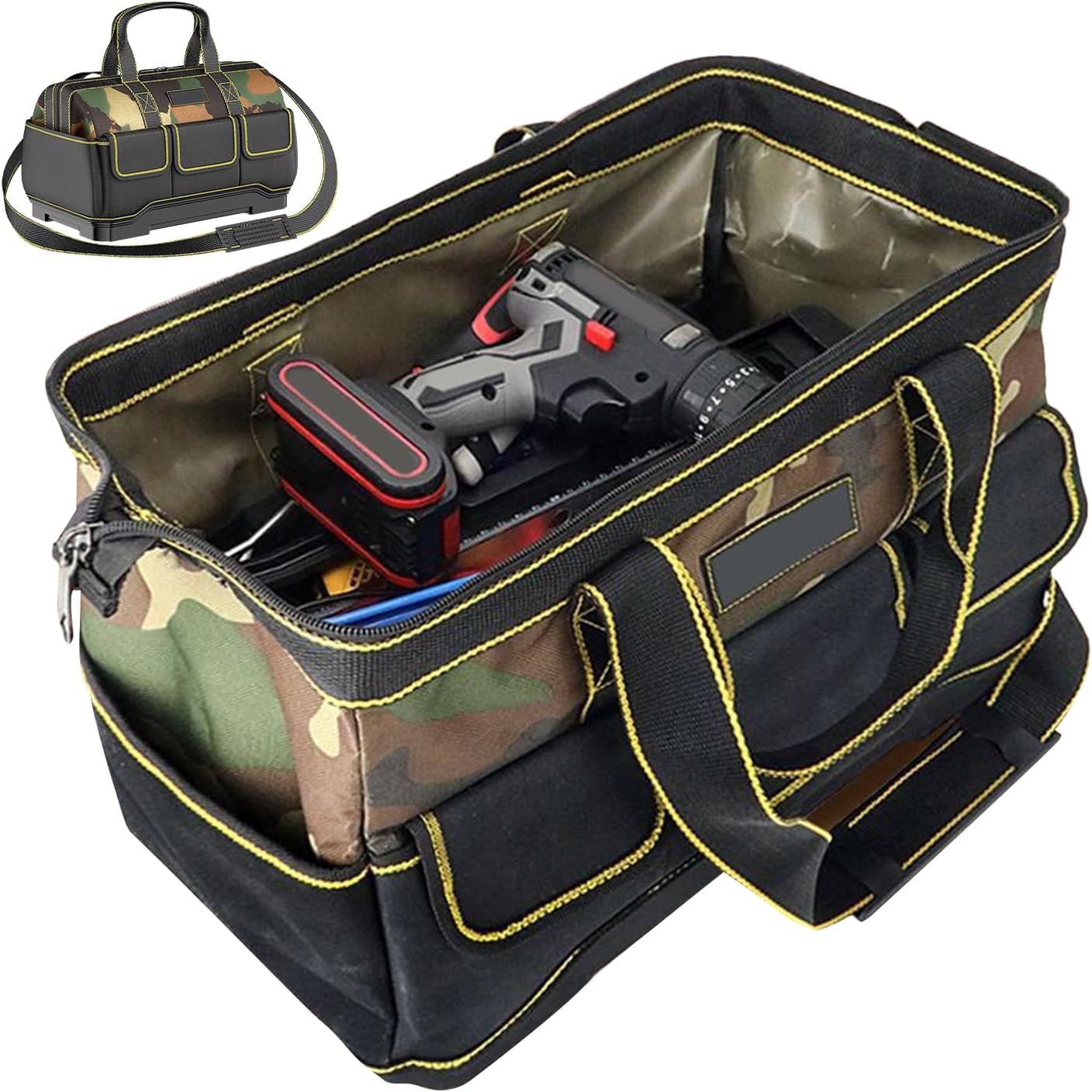  Sac à Outils D'Électricien | Sac Organisateur Portatif Pour Outils,Organisateur De Stockage Extensible Avec Pochette Boîte Et Ceinture Pour Électricien, Mécanicien, Jardin, Construction,