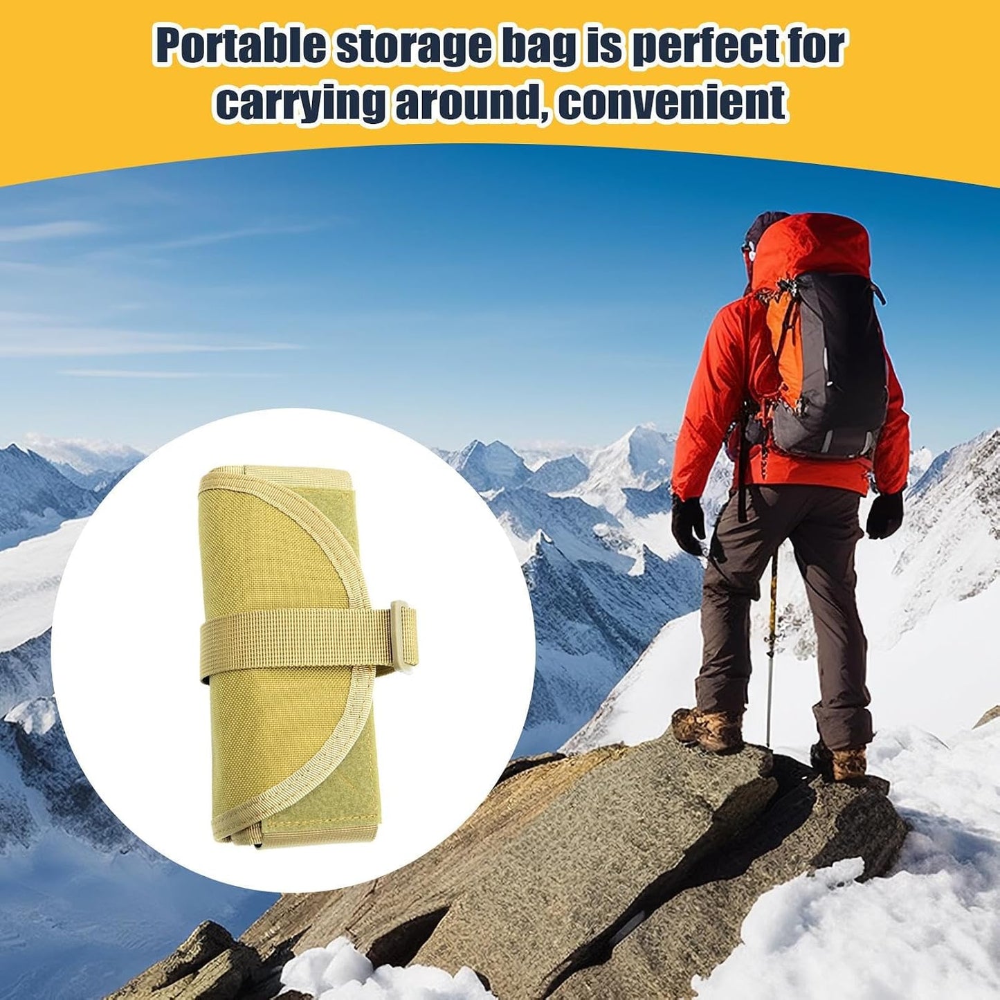 GENERIC Sac à Outils Enroulable – Organisation De Rangement D'outils Roulée Robuste | Pochette De Rangement En Nylon Résistant à L'usure Compacte Pour Bricoleur, Homme Et Papa