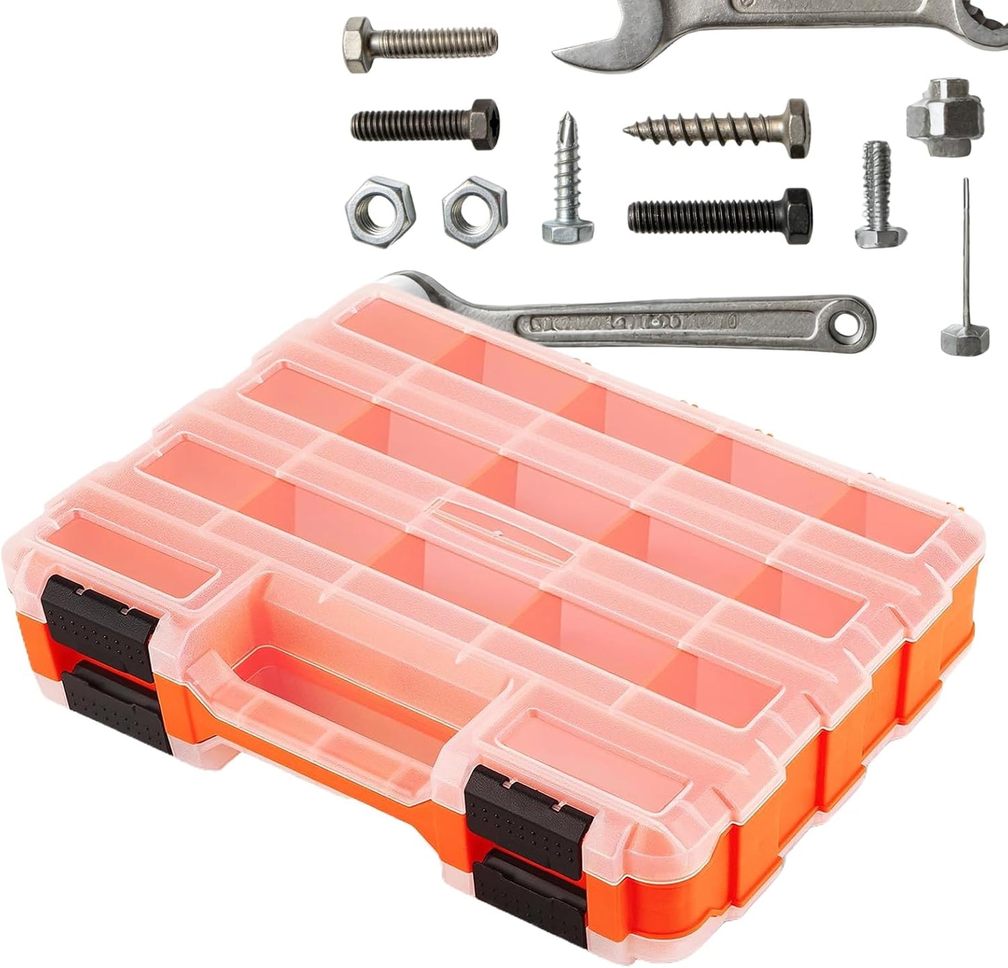  Boîte à Outils Portable,Organisateur Portable Transparent,Coffret à Petites Pièces Et Vis | Pour Électronique, Perles, Bijoux, Quincaillerie, Boulons, Écrous, Forets,