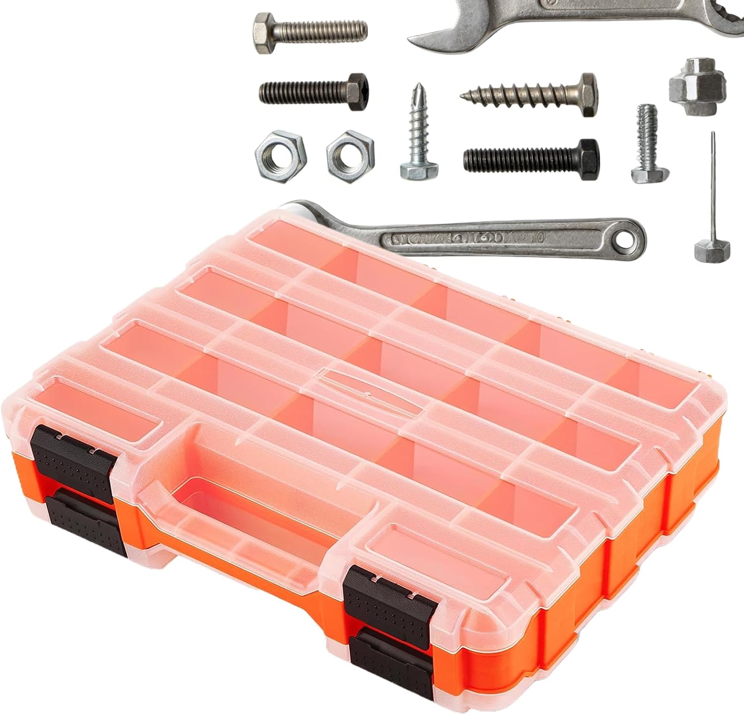  Boîte à Outils Portable,Organisateur Portable Transparent,Coffret à Petites Pièces Et Vis | Pour Électronique, Perles, Bijoux, Quincaillerie, Boulons, Écrous, Forets,