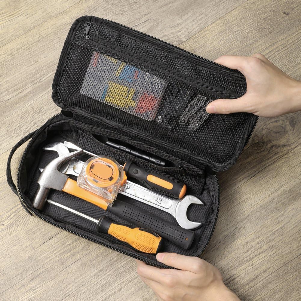  Pochette À Outils Oxford, De Rangement Portable Pour Outils, Pochette De Travail Zippée Avec Poignée Pour Électriciens, Électriciens Charpentiers Bricoleurs.