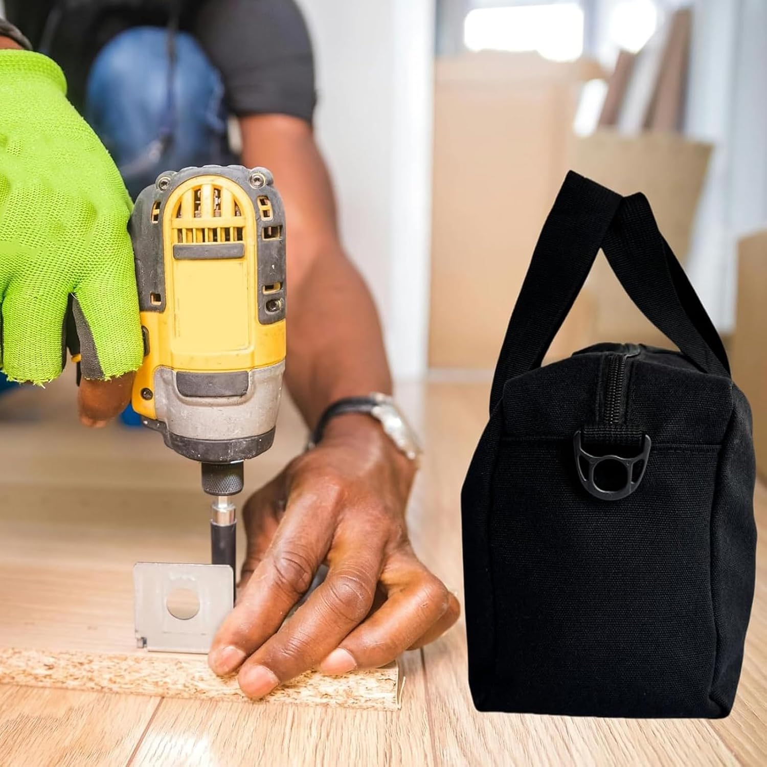  Porte-outils Extra Large à Fermeture éclair Avec Compartiment De Grande Capacité, Parfait Pour Organiser L'ensemble De Réparation Automobile, Sac Léger En Métal