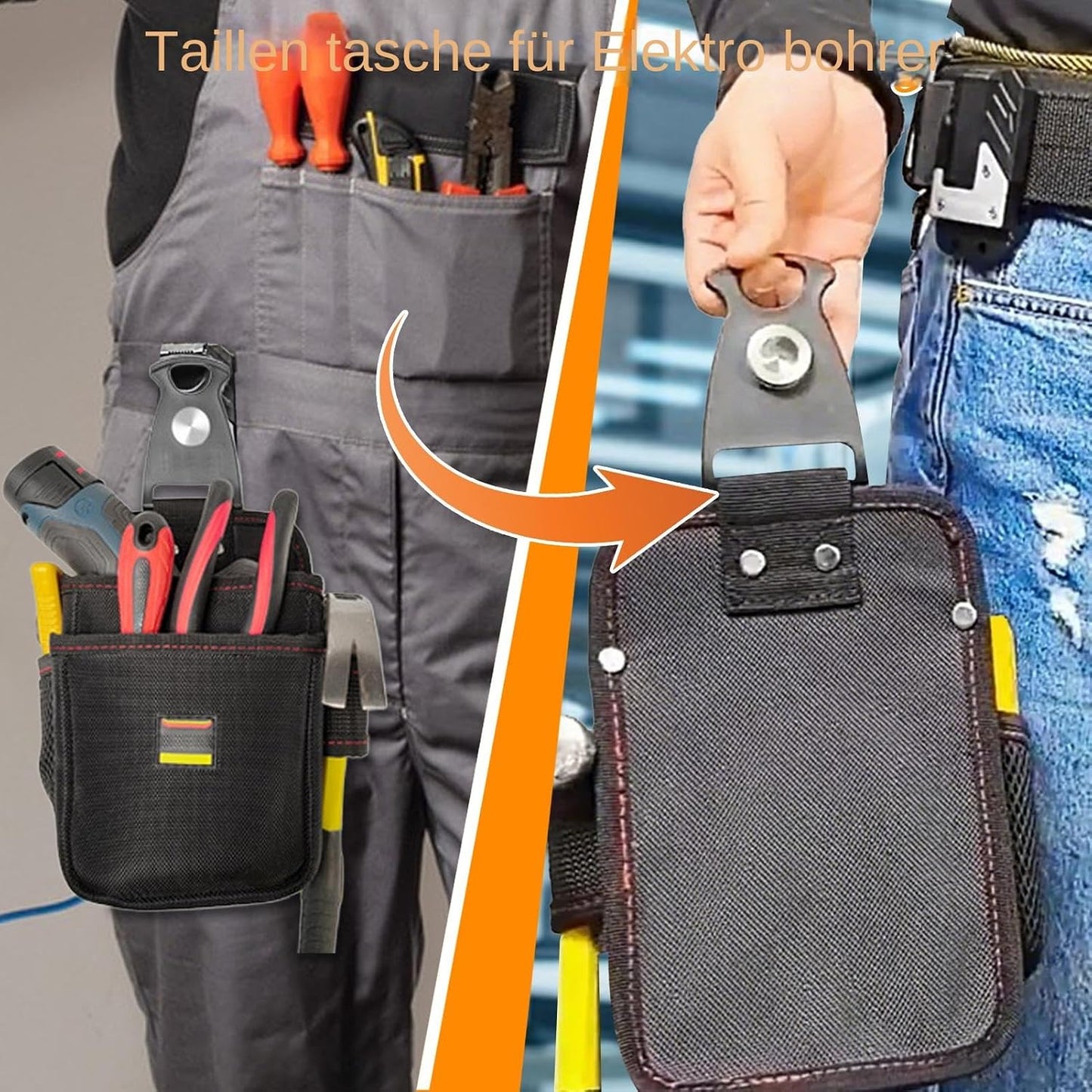  Sac à Outils électriques, Sac De Taille De Maintenance, Design De Rangement D'outils, Sac à Dos De Forage Imperméable, Organisateur Utilitaire Pour L'encadrement, La Peinture, Le Soudage, La