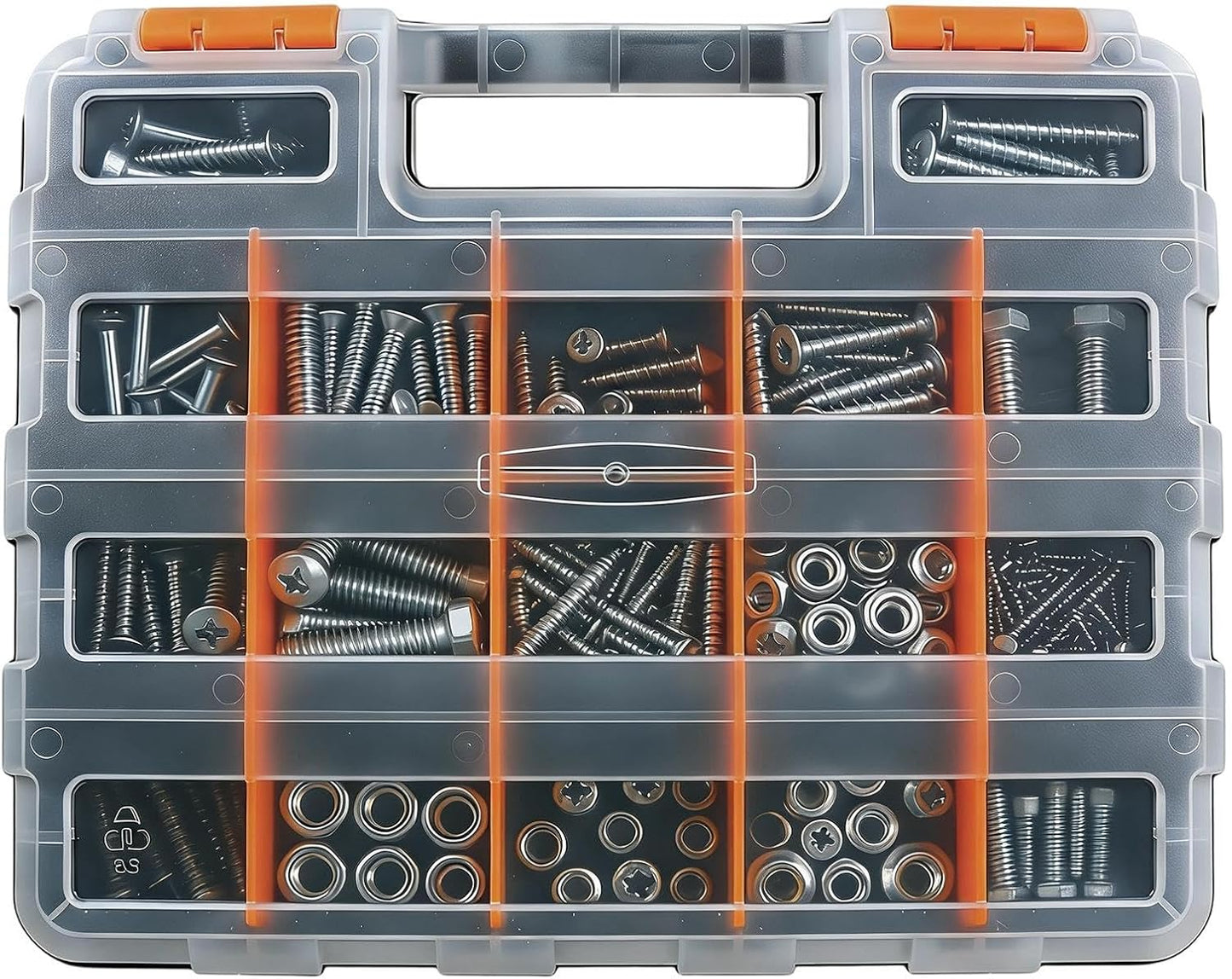 GENERIC Boîte De Rangement Pour Vis – 34 Compartiments Double Face | Boîte à Outils Pour écrous, Boulons, Clous, Bijoux, Articles De Pêche, électroniques, Garage, Atelier, Bureau, Maison