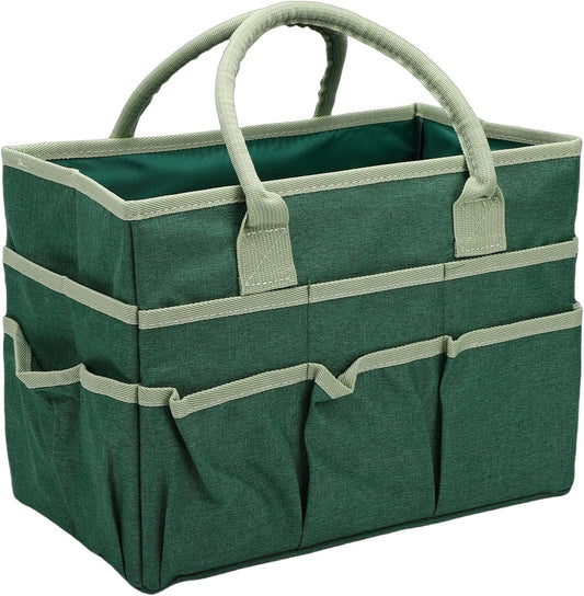  Srliya Sac De Rangement Artisanal 10 Poches En Tissu Oxford, Rangement Spacieux Pour Les Arts Et L'artisanat, Papeterie Pour Enseignant, Sac à Outils De Jardinage De Couture (Verte)
