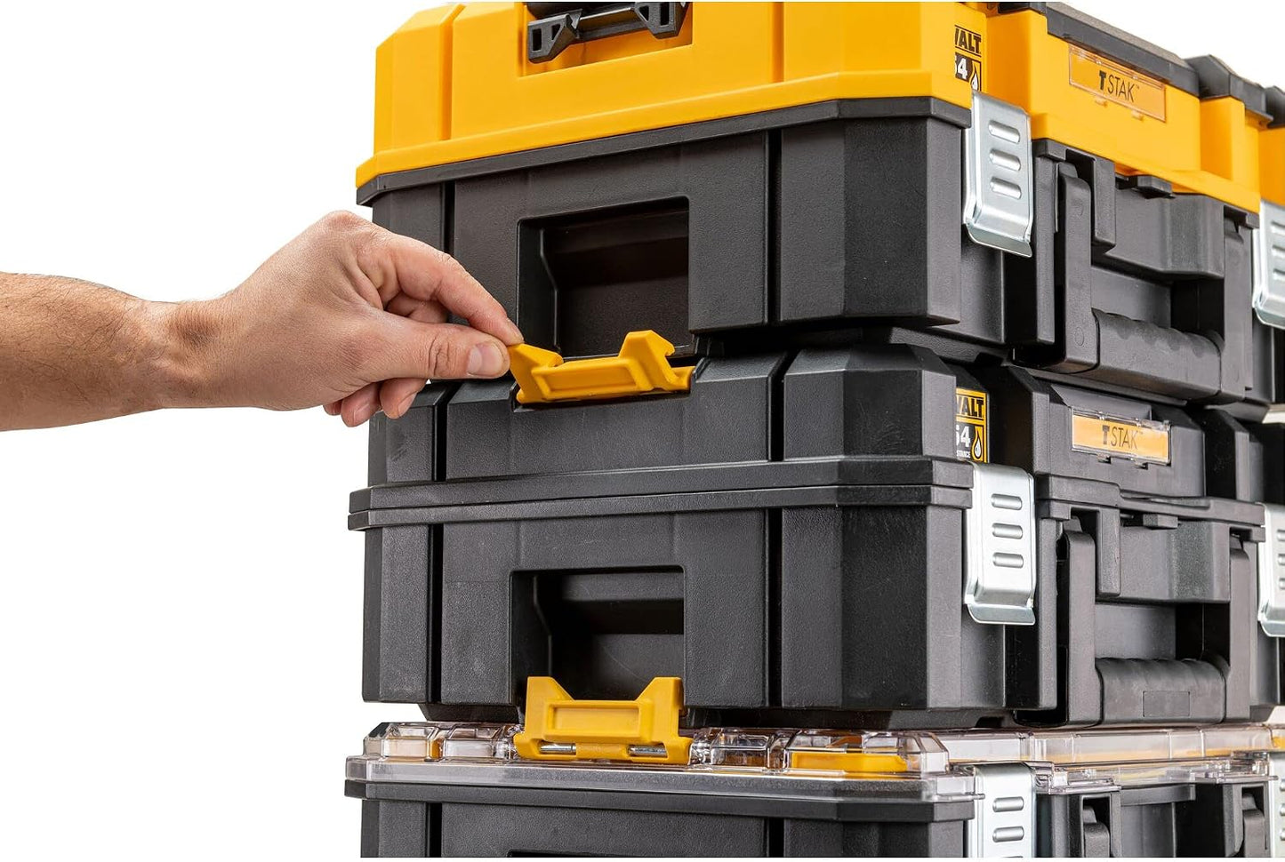  DEWALT Organiseur TSTAK DWST82968-1 - Etanche IP54-7,8L - Pour Petites Pièces Et Accessoires - Couvercle En Polycarbonate Transparent