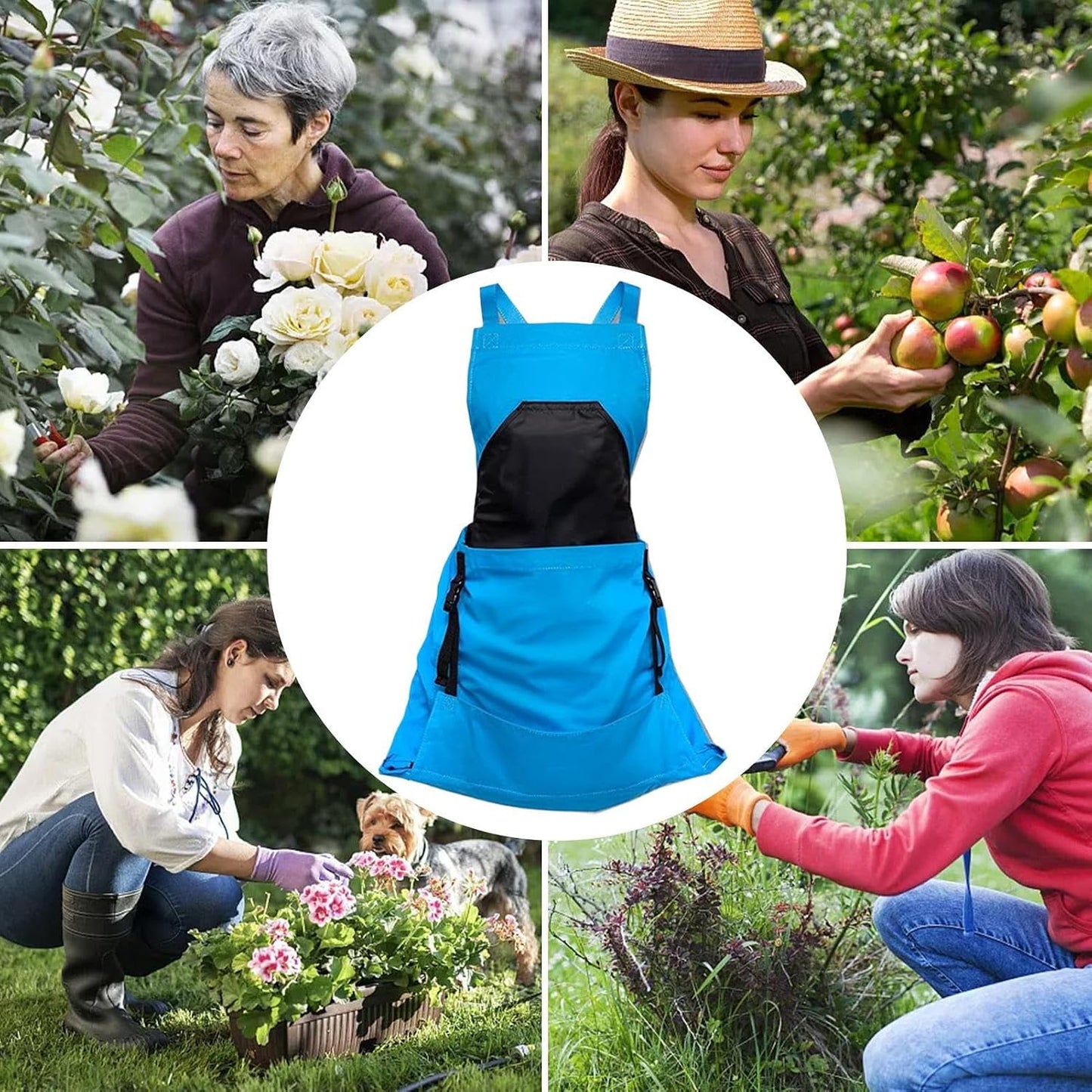  Generisch Tablier De Jardinage, Imperméable, Avec Poche De Cueillette Réglable, Porte-outils Pour Femmes, Hommes, Travail Automatique, Agriculteurs, Jardiniers, Serre, Fruits Et Légumes