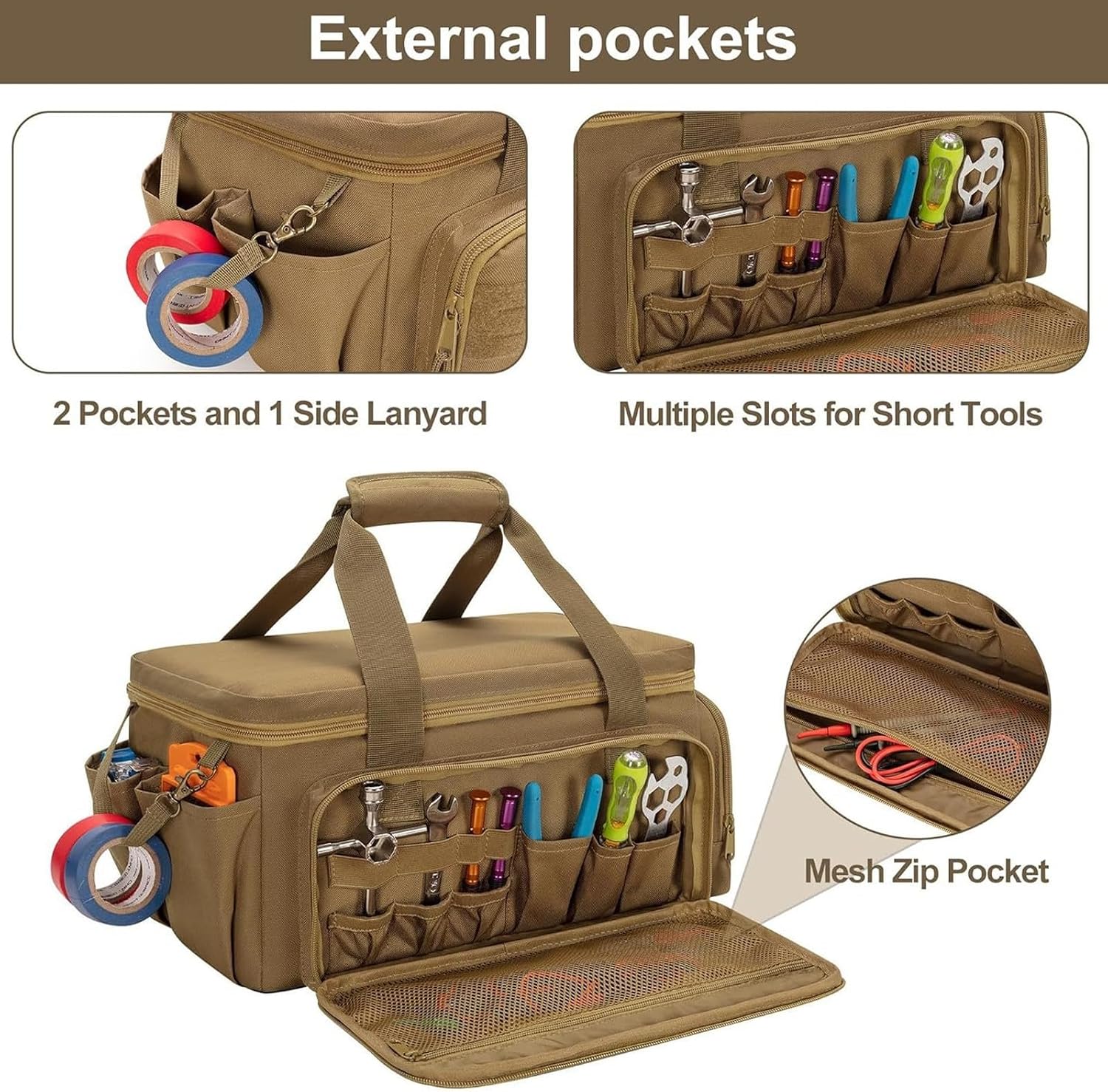  Sac à Main De Rangement Multifonction Portable Pour Charpentiers, électriciens, Coutures Renforcées, Sac De Transport Avec Poignée, Sac De Transport Pour Outils De Couture Renforcés