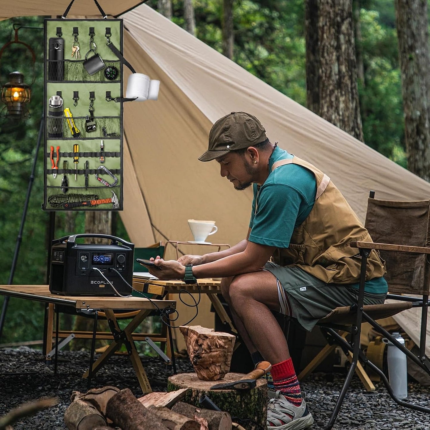  Organiseur De Camping - Sac à Outils Oxford Résistant - Sac à Outils D'extérieur - Pour Camping, Pique-nique, Pêche, Voyage, Accessoires De Cuisine