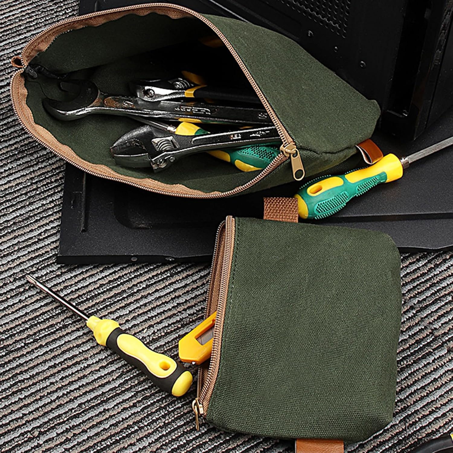  Sac à Outils En Toile étanche - Collection De 3 Pièces - Fermeture éclair - Organisateurs Pour Un Rangement Et Une Organisation Pratiques