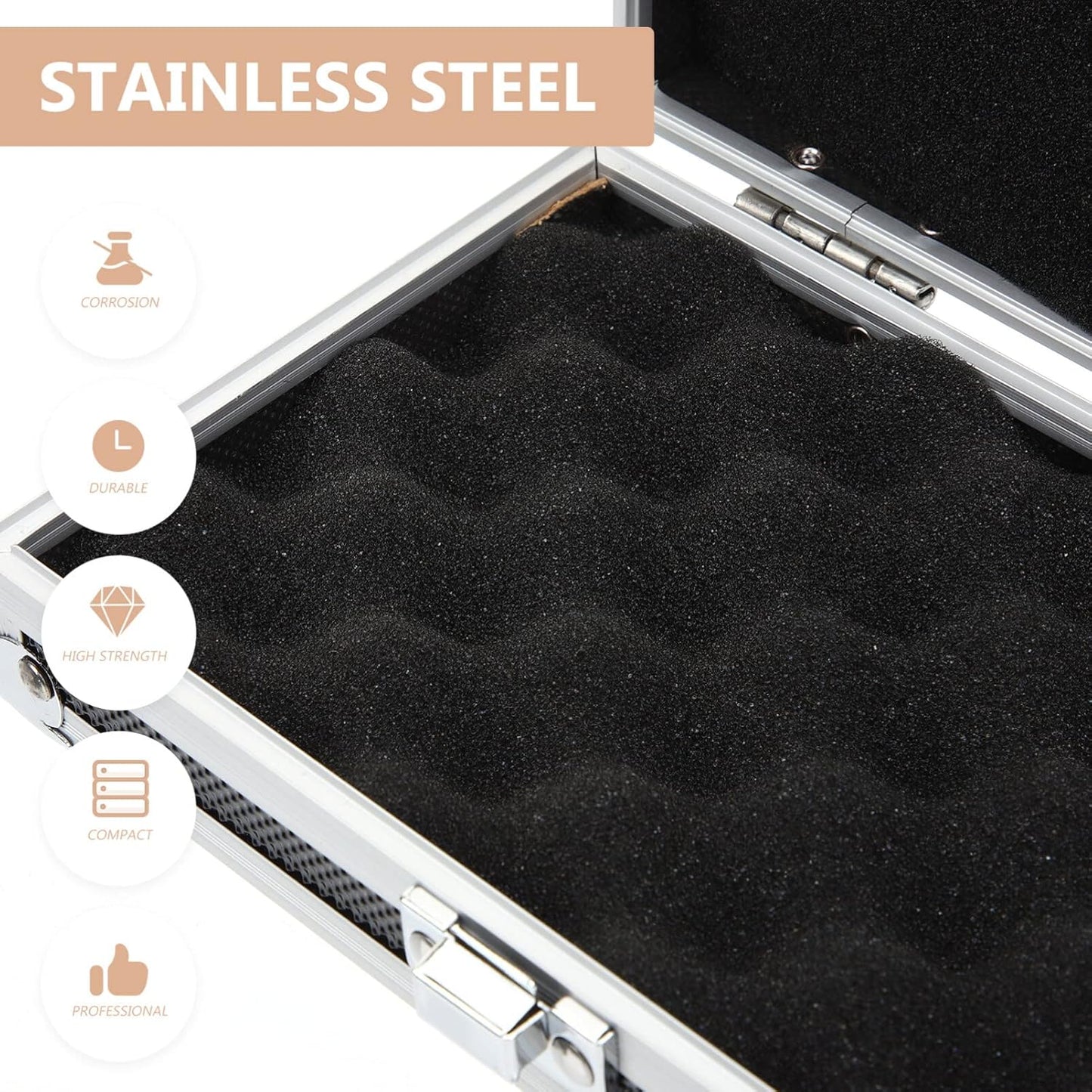  DOITOOL Mallette à Outils Portable En Aluminium Avec Mousse Rembourrée, Boîte à Outils Verrouillable Pour Instruments De Mesure (18 X 11 X 5,5 Cm)