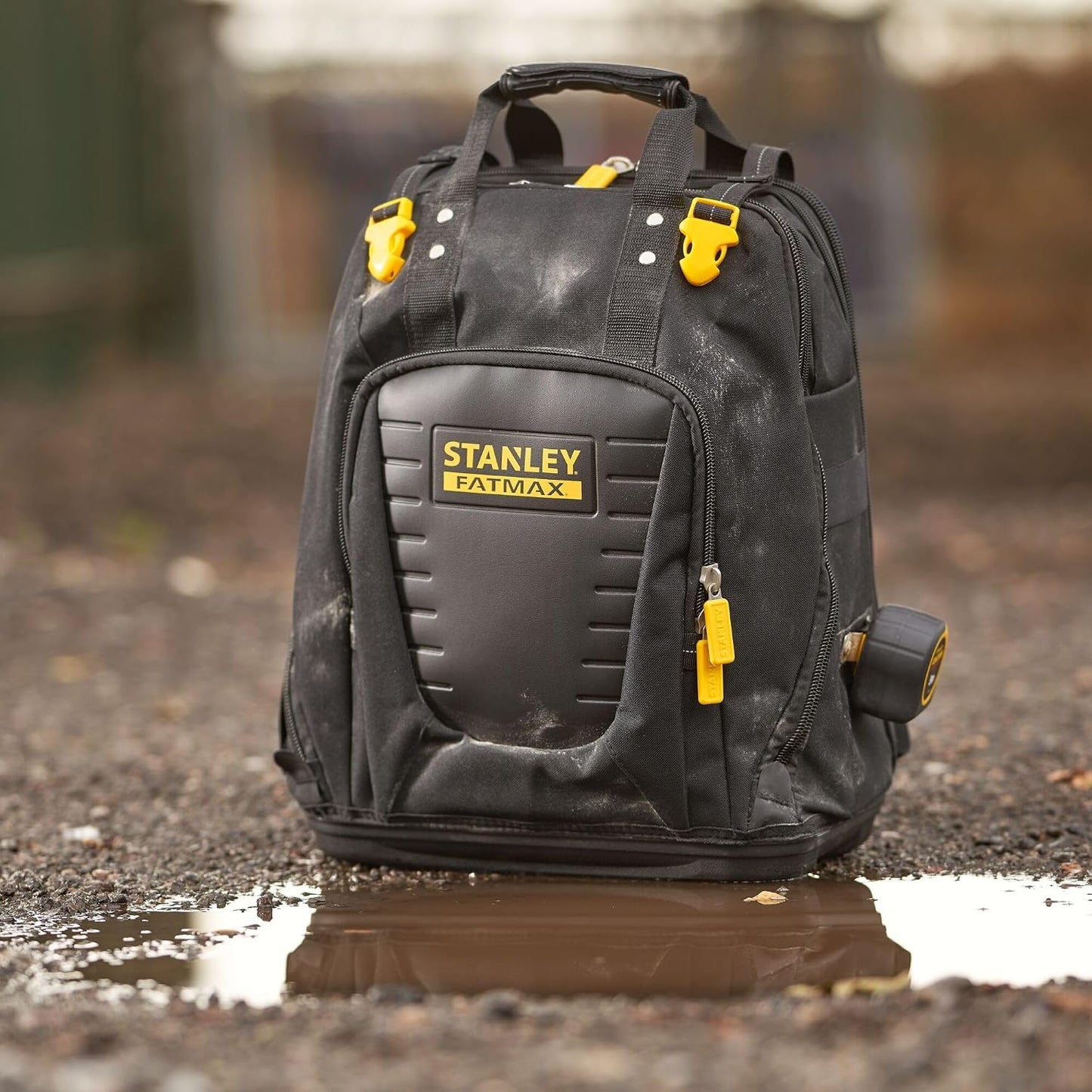  Stanley Fmst1-80144 Sac À Outils Gamme Fatmax - Base Rigide -600 Deniers - Nombreuses Poches - Sangles D'Épaules Détachables - 4 Compartiments Multicolore