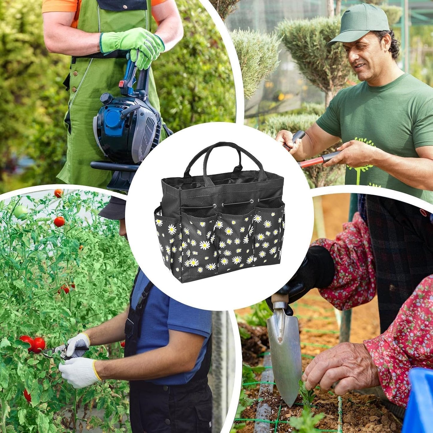  Sac De Jardinage Oxford De Grande Capacité Pour Femmes, Sac De Rangement Portable Pour Outils De Jardin | Pour Gants, Pelle, Désherbeur, Bouteille, Extérieur, Pelouse, Terrasse, Ferme