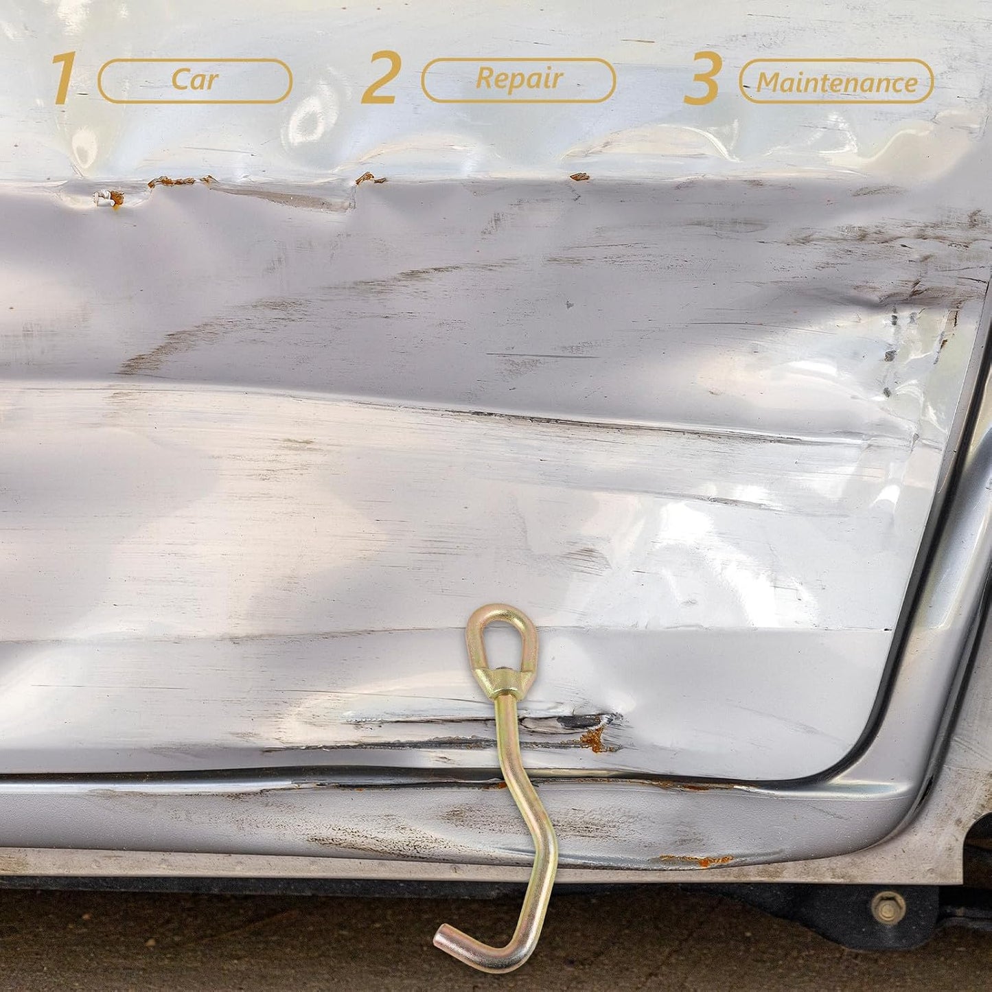  VOSAREA Outil En Acier Rond De Réparation De Carrosserie Automobile Serpent Pour Fixation Rapide Et Calibrage Précis Des Tôles