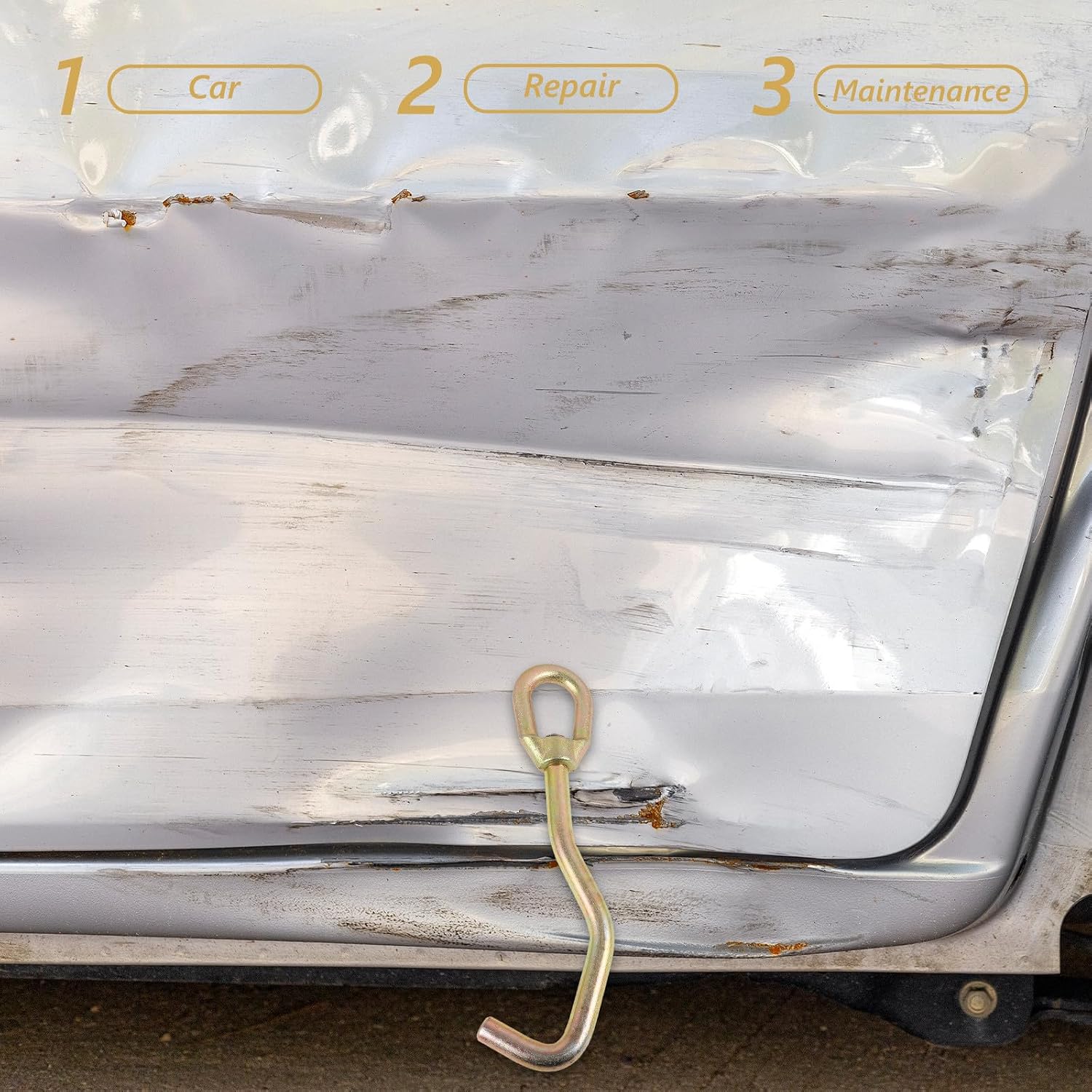  VOSAREA Outil En Acier Rond De Réparation De Carrosserie Automobile Serpent Pour Fixation Rapide Et Calibrage Précis Des Tôles