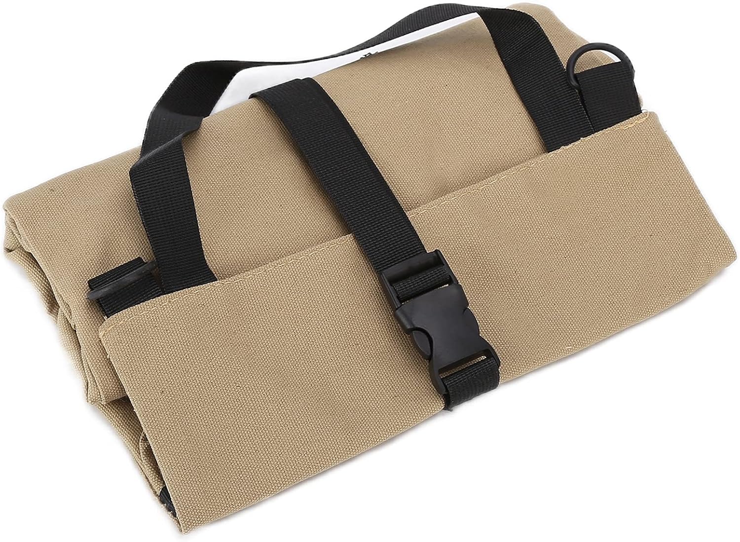  Cocoarm Sac à Outils En Toile, Mallette à Outils Pliable En Toile Avec Fermeture à Glissière, Rangement Enroulable De Grande Capacité, Sangles De Suspension, Conception Légère Pour Un Usage (Kaki)