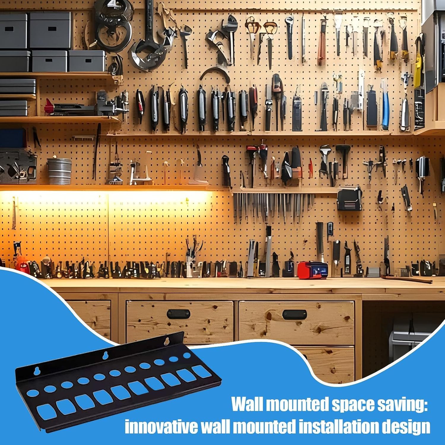  Generisch Organisateur De Tournevis, Robuste, Montage Mural, Pour Garage, Chantier, Outils Ménagers