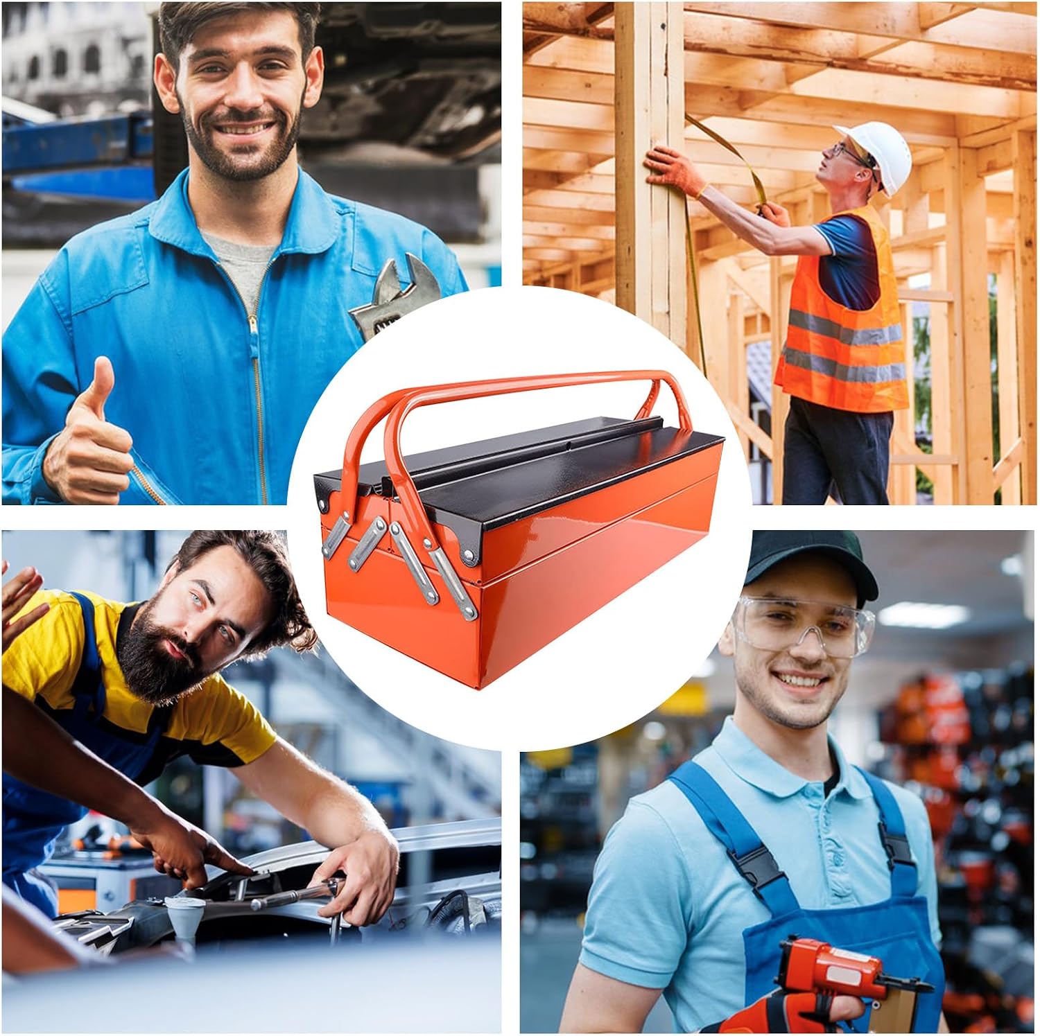  Boîte à Outils Pliable Portable Résistante à La Rouille, Solution De Rangement Multifonction Pour économiser De L'espace Dans Les Bureaux, Les Garages Et Les Ateliers à Domicile